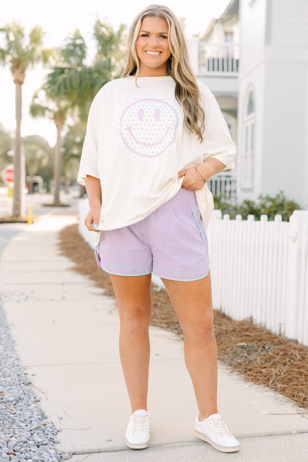 Thrown In The Mix Shorts, Lavender/Aqua