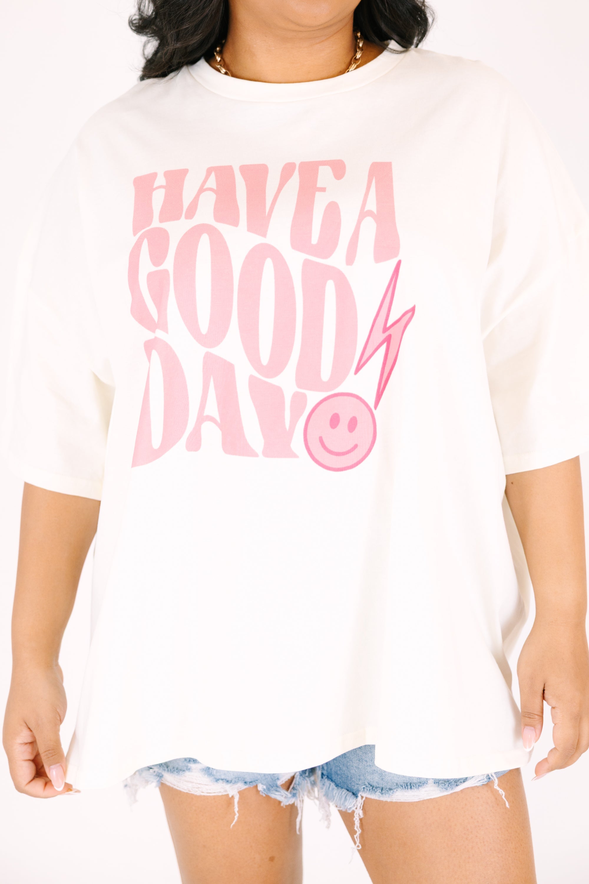 Good Day to You Boyfriend Tee, Ivory