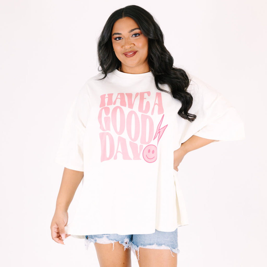 Good Day to You Boyfriend Tee, Ivory