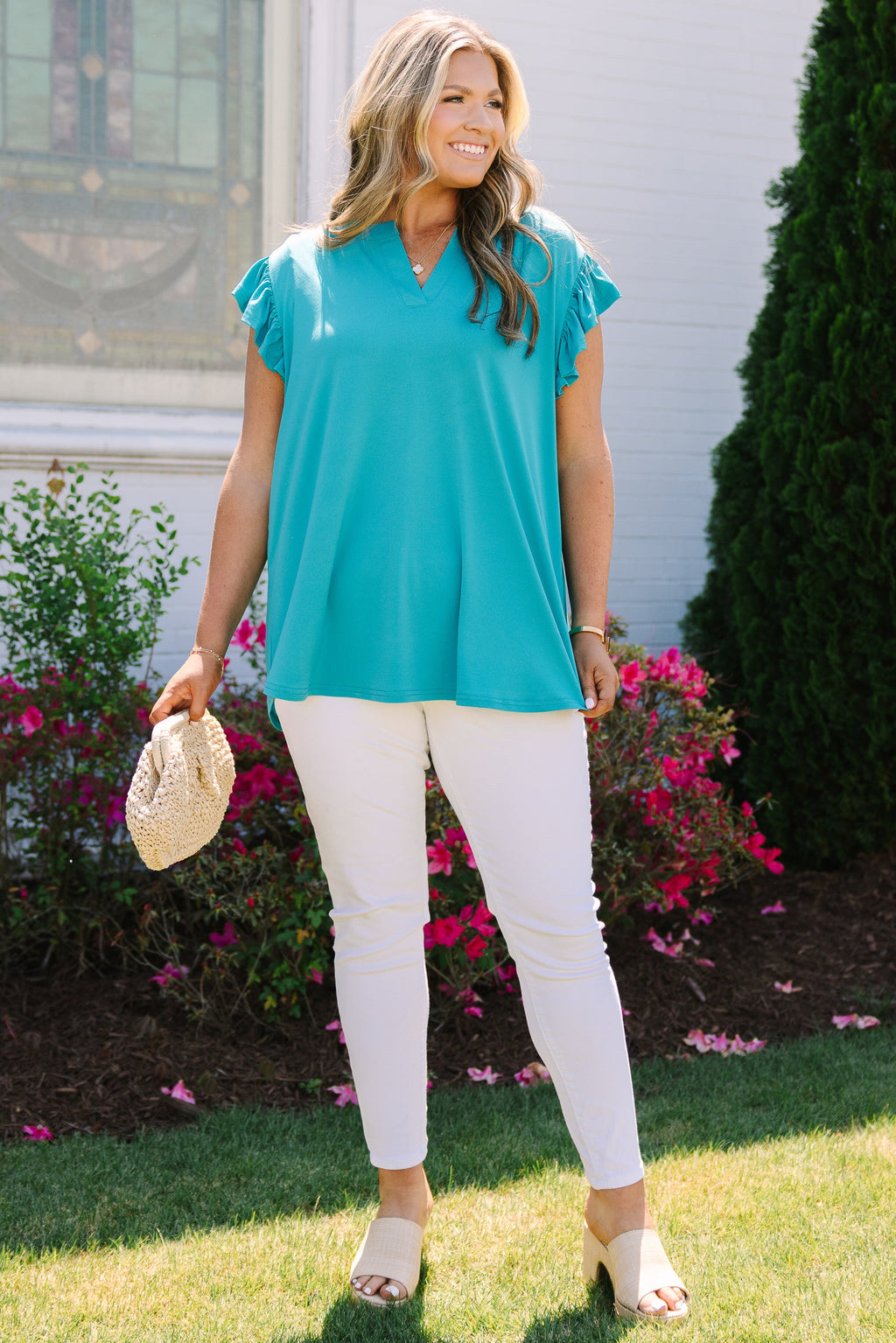 Grace Bay Top, Teal