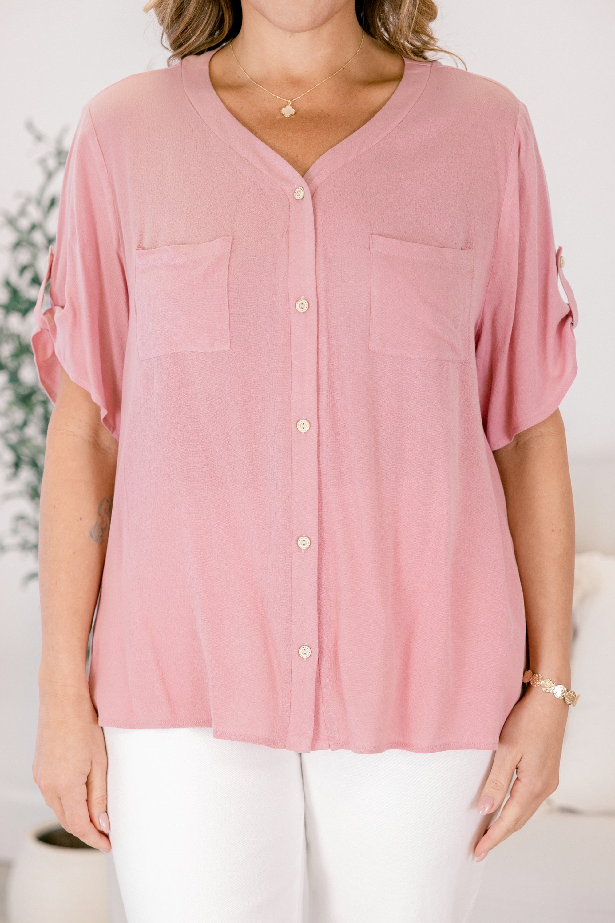 Great Days Ahead Top, Dusty Pink