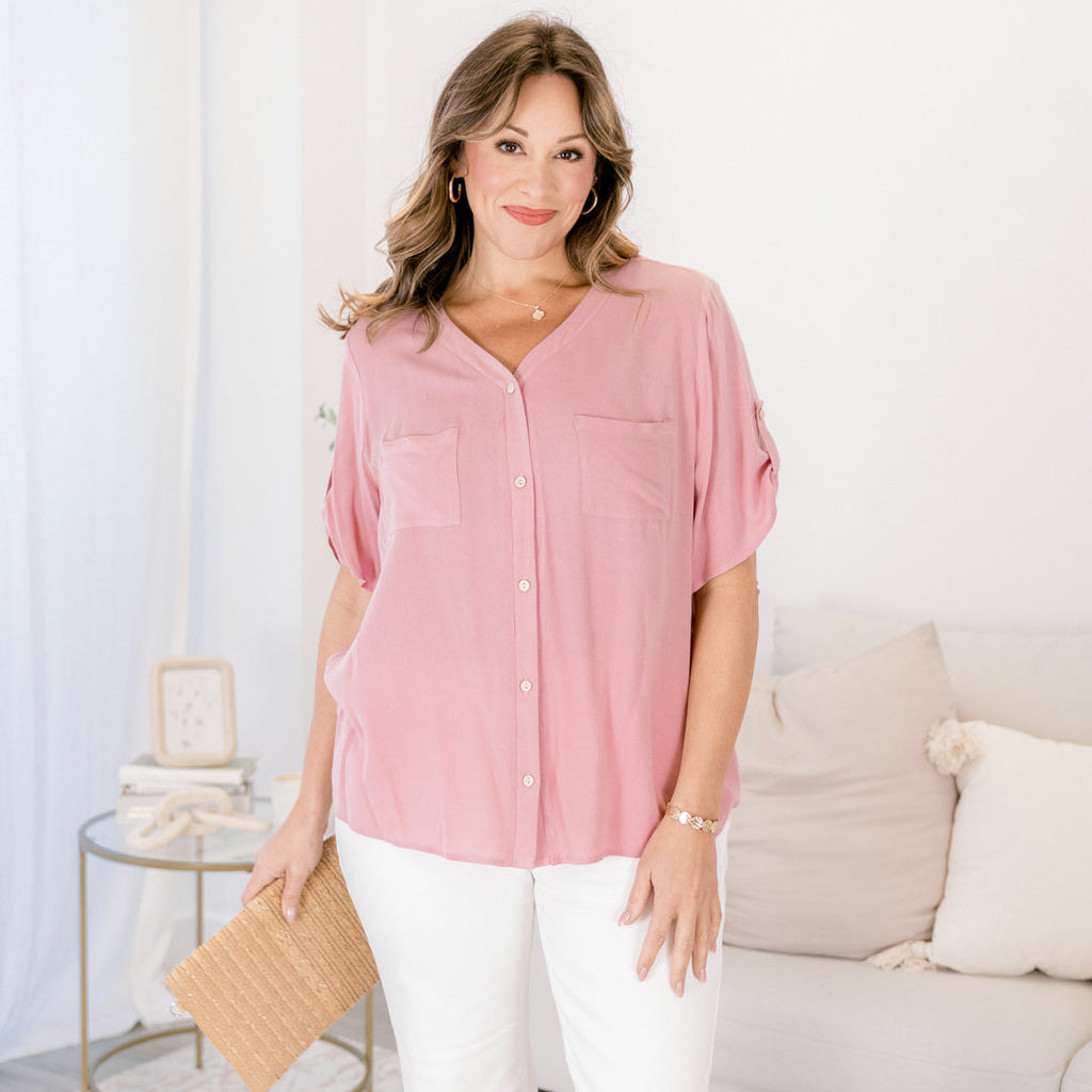 Great Days Ahead Top, Dusty Pink