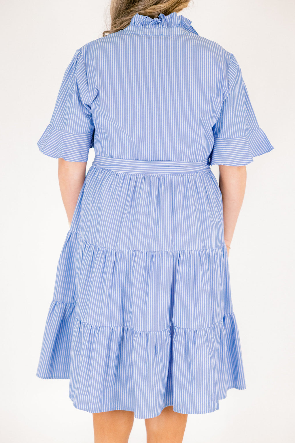 Half Truths Dress, Blue Stripe