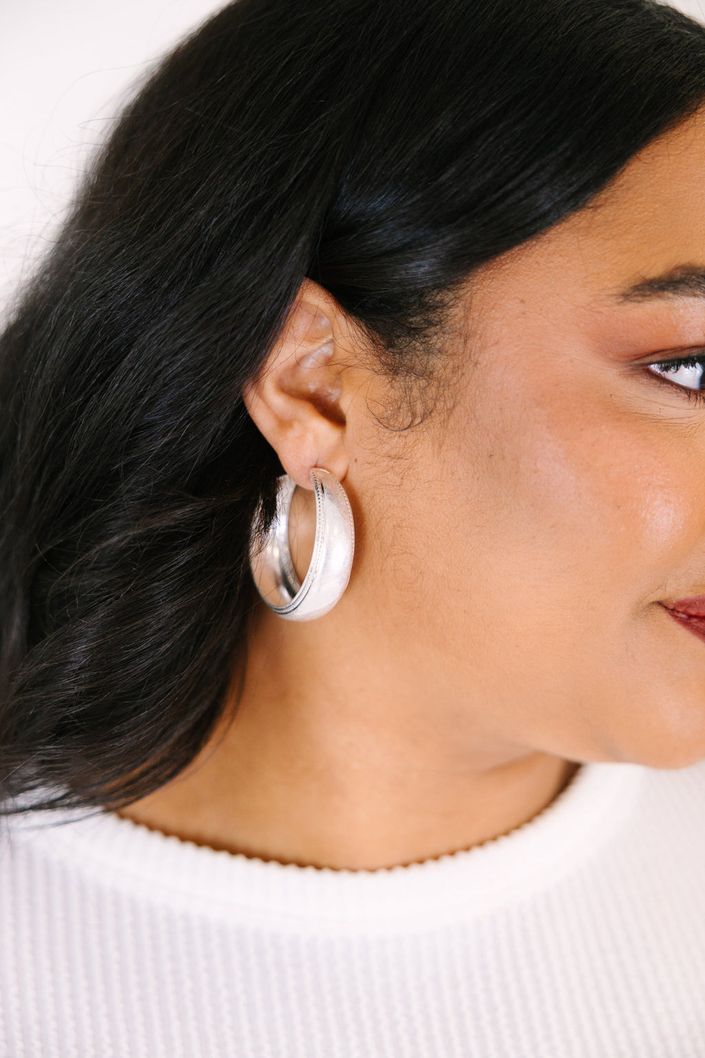 Halo Mist Hoops, Silver