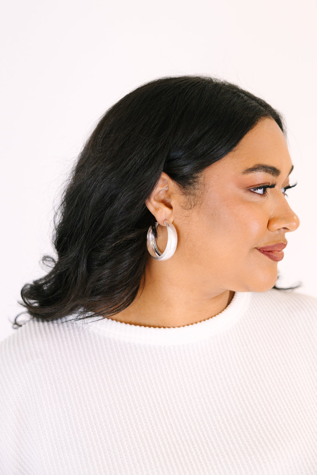 Halo Mist Hoops, Silver