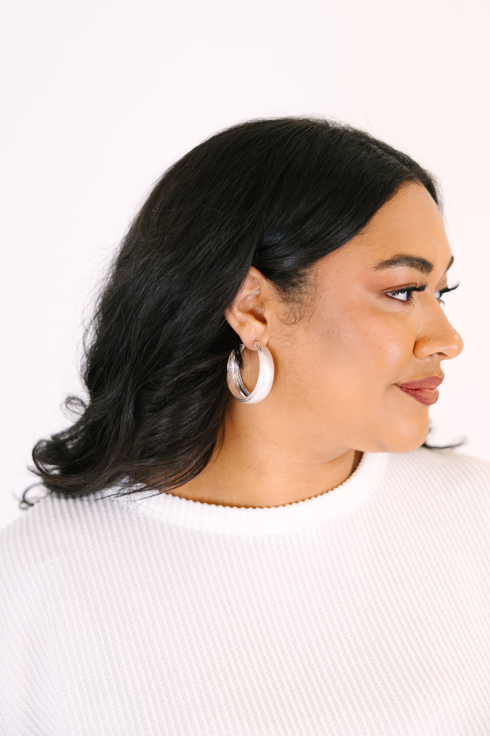 Halo Mist Hoops, Silver
