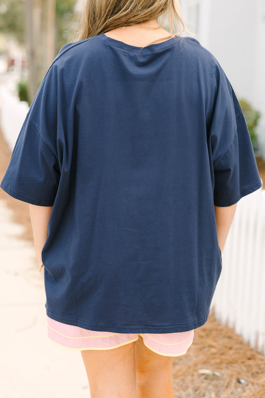 Happy As Ever Boyfriend Tee, Midnight Navy