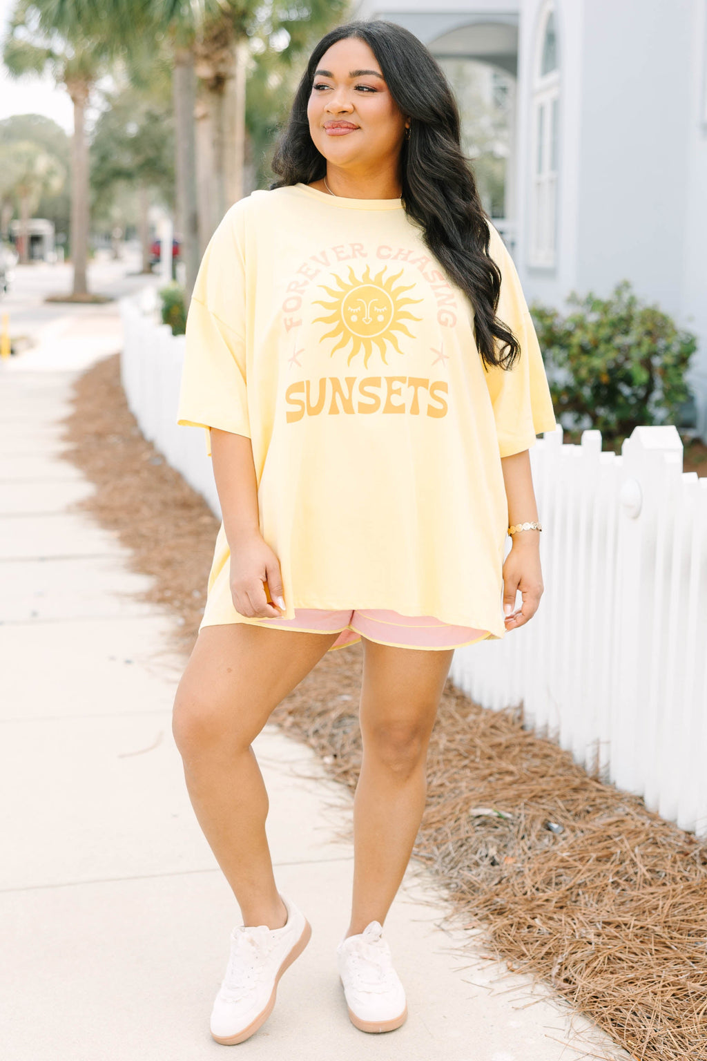 Here for the Sunset Boyfriend Tee, Butter Yellow