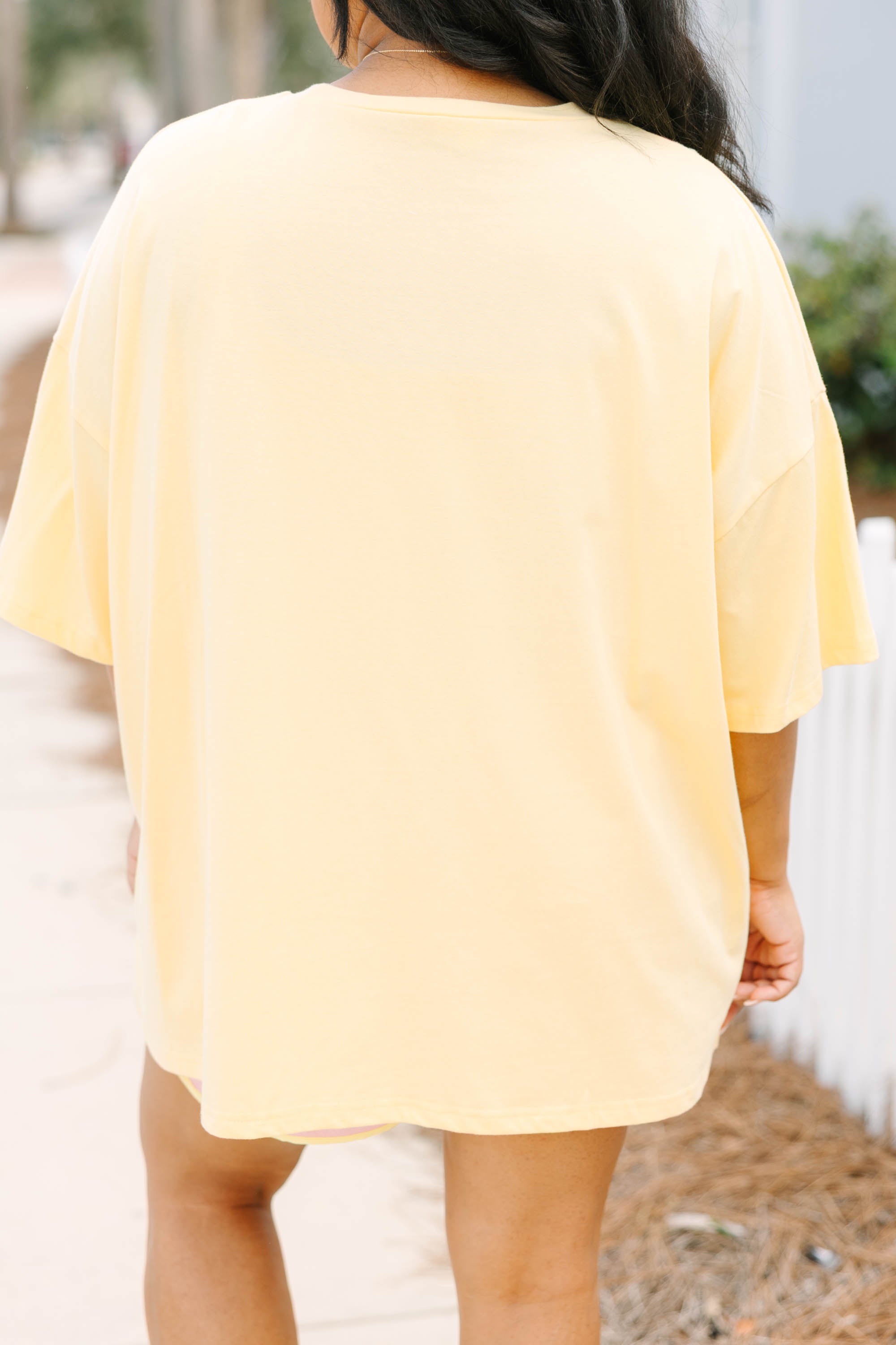 Here for the Sunset Boyfriend Tee, Butter Yellow