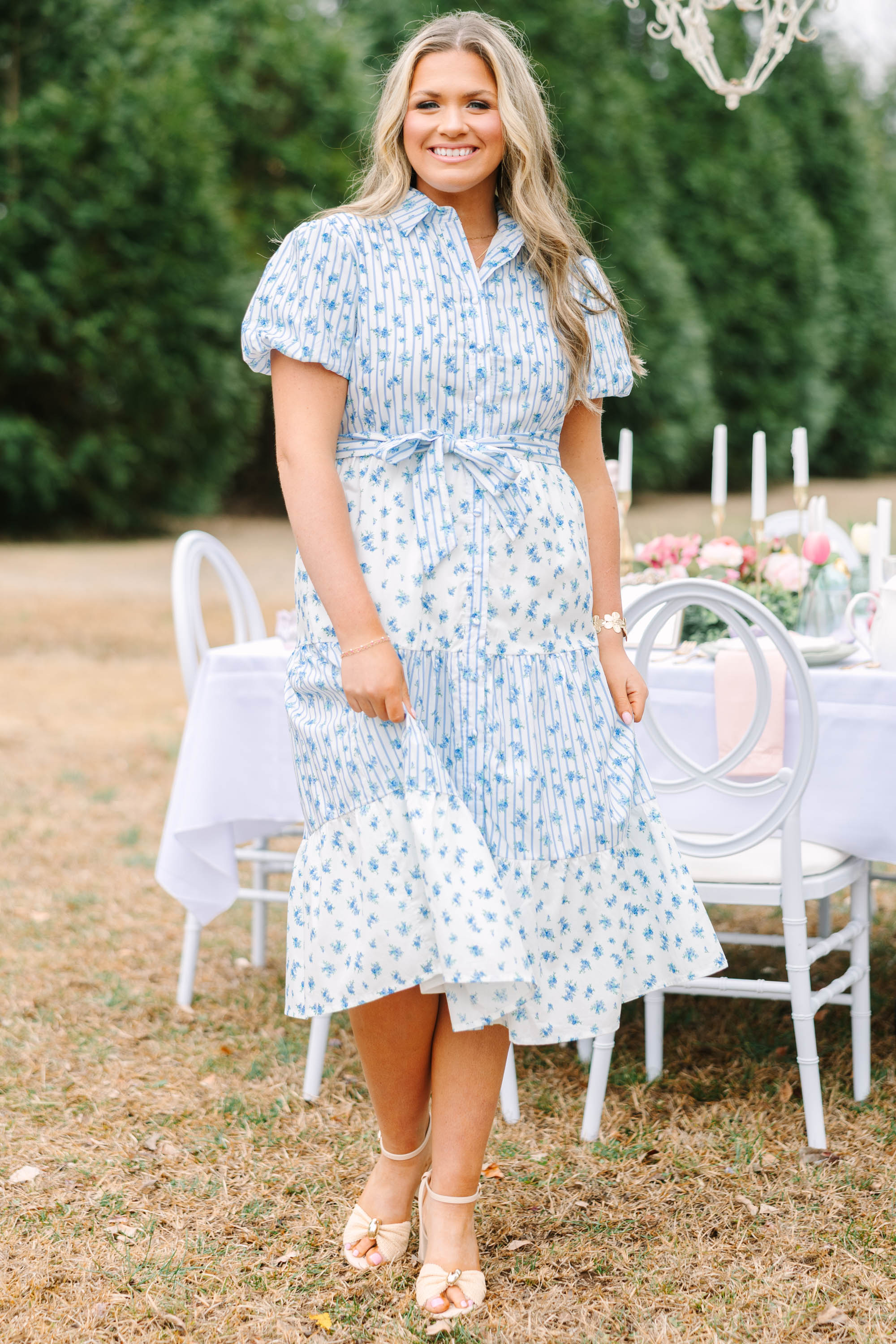 High Hopes Dress, Blue Floral Mix
