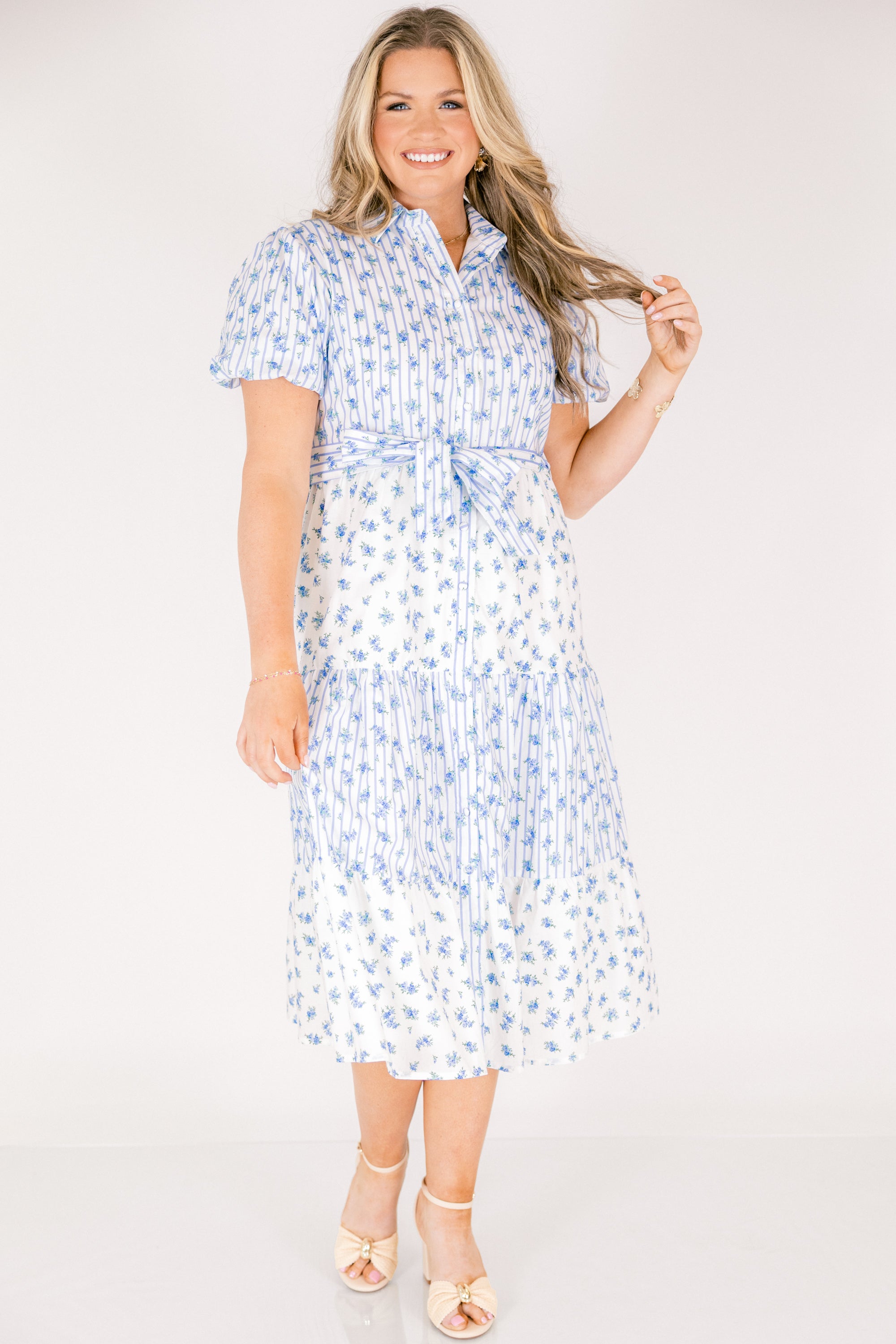 High Hopes Dress, Blue Floral Mix