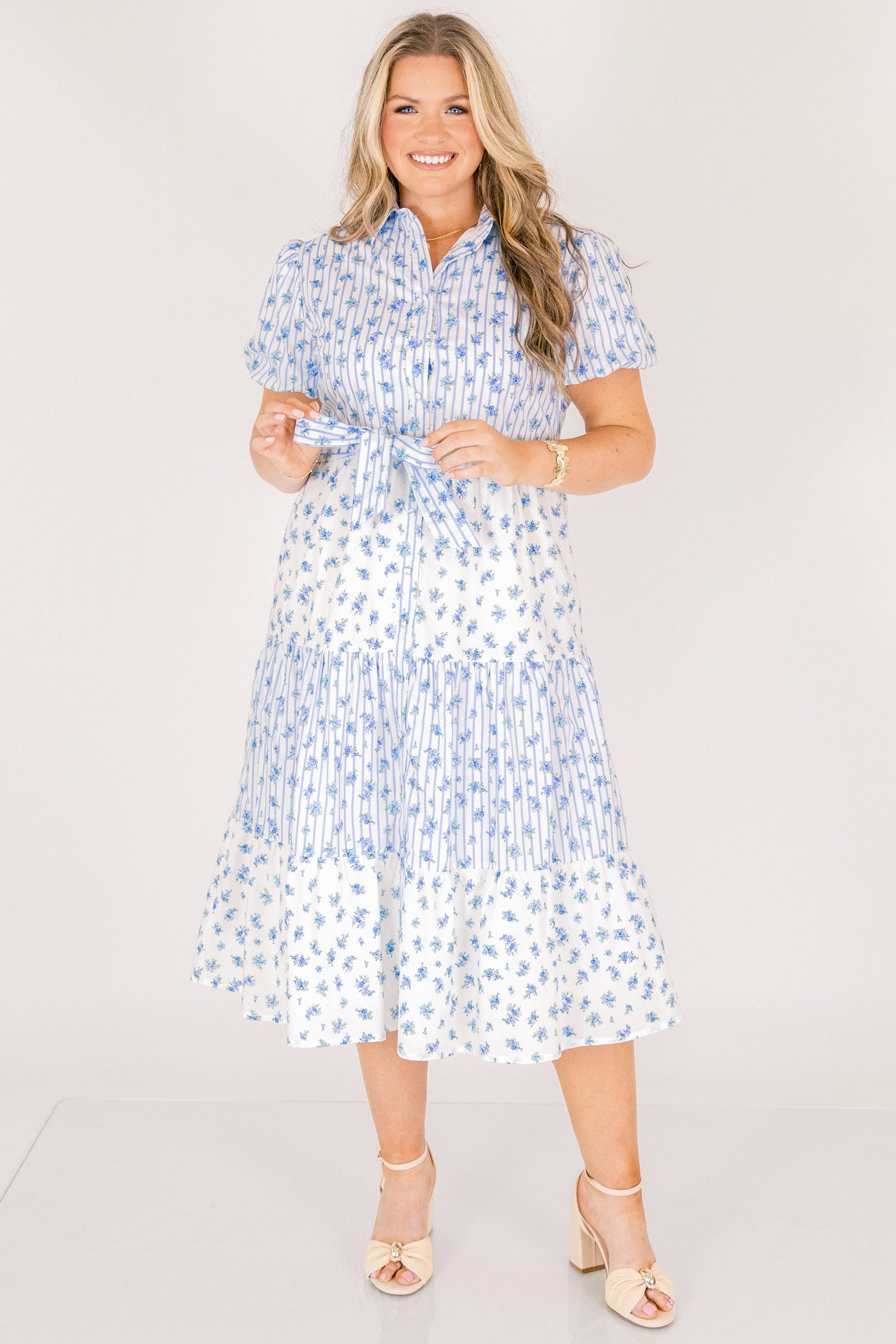 High Hopes Dress, Blue Floral Mix