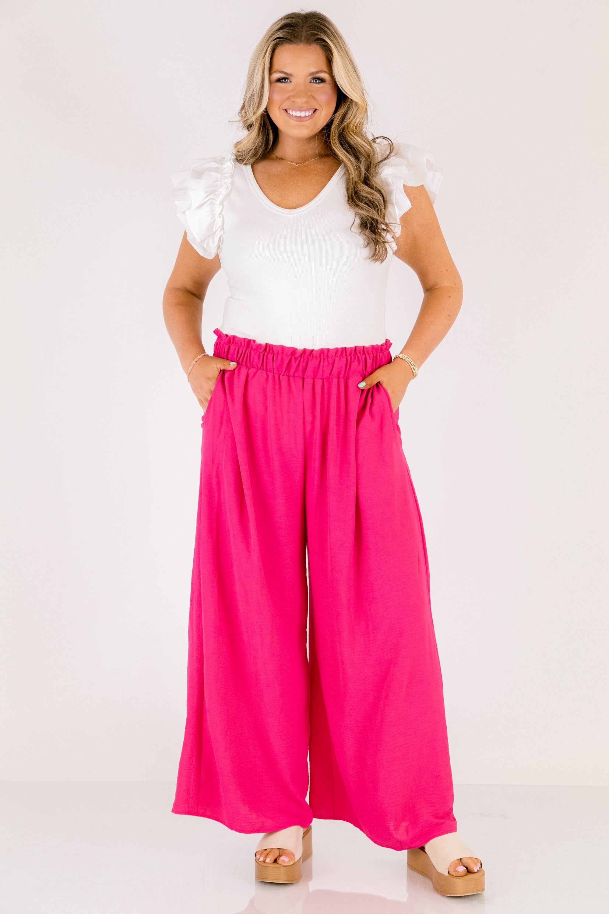Hit The Town Pants, Fuchsia