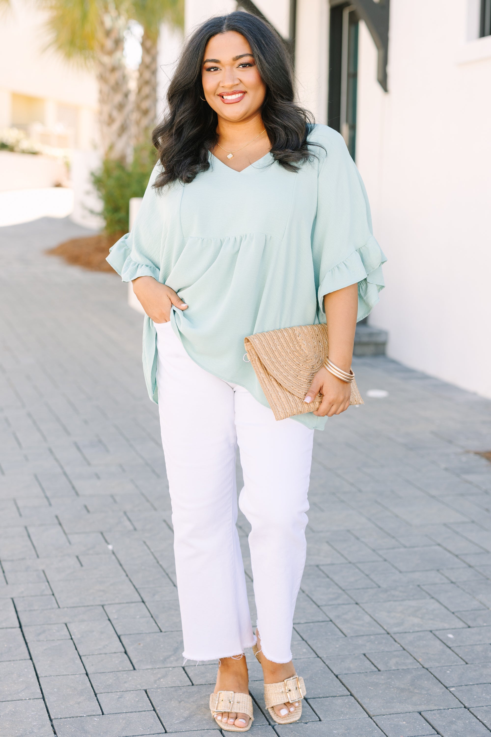 Holding Steady Top, Green