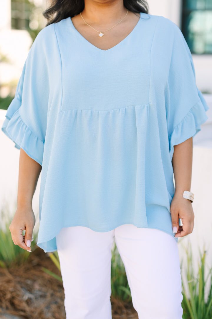 Holding Steady Top, Light Blue