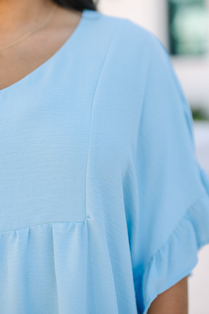 Holding Steady Top, Light Blue