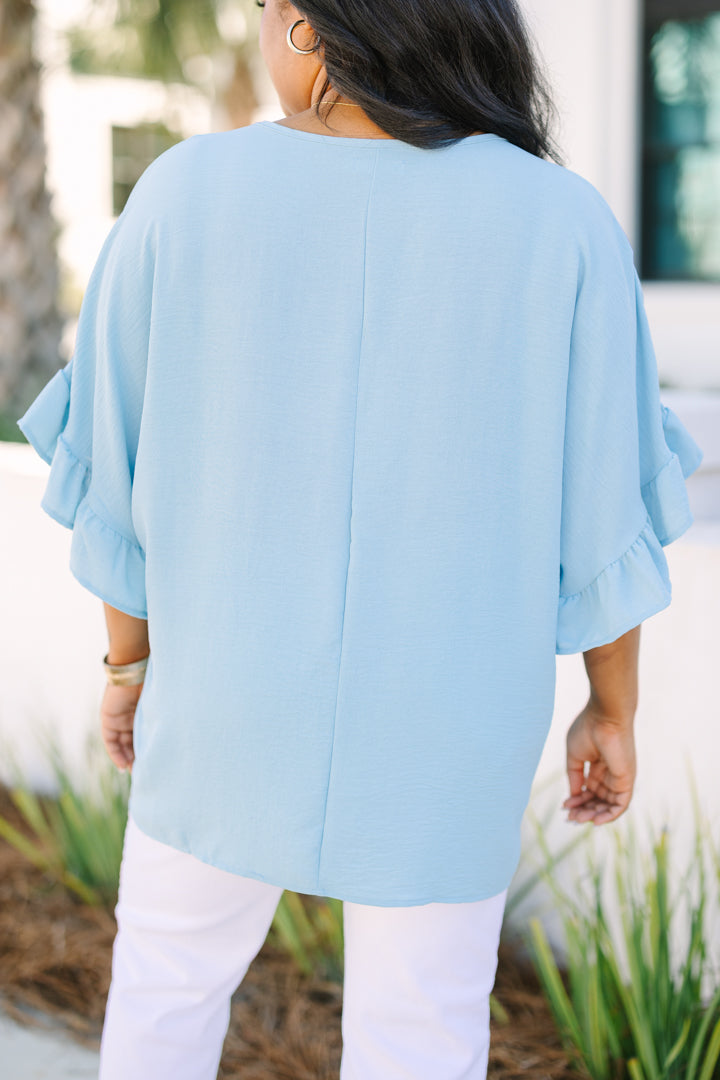 Holding Steady Top, Light Blue