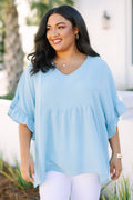 Holding Steady Top, Light Blue