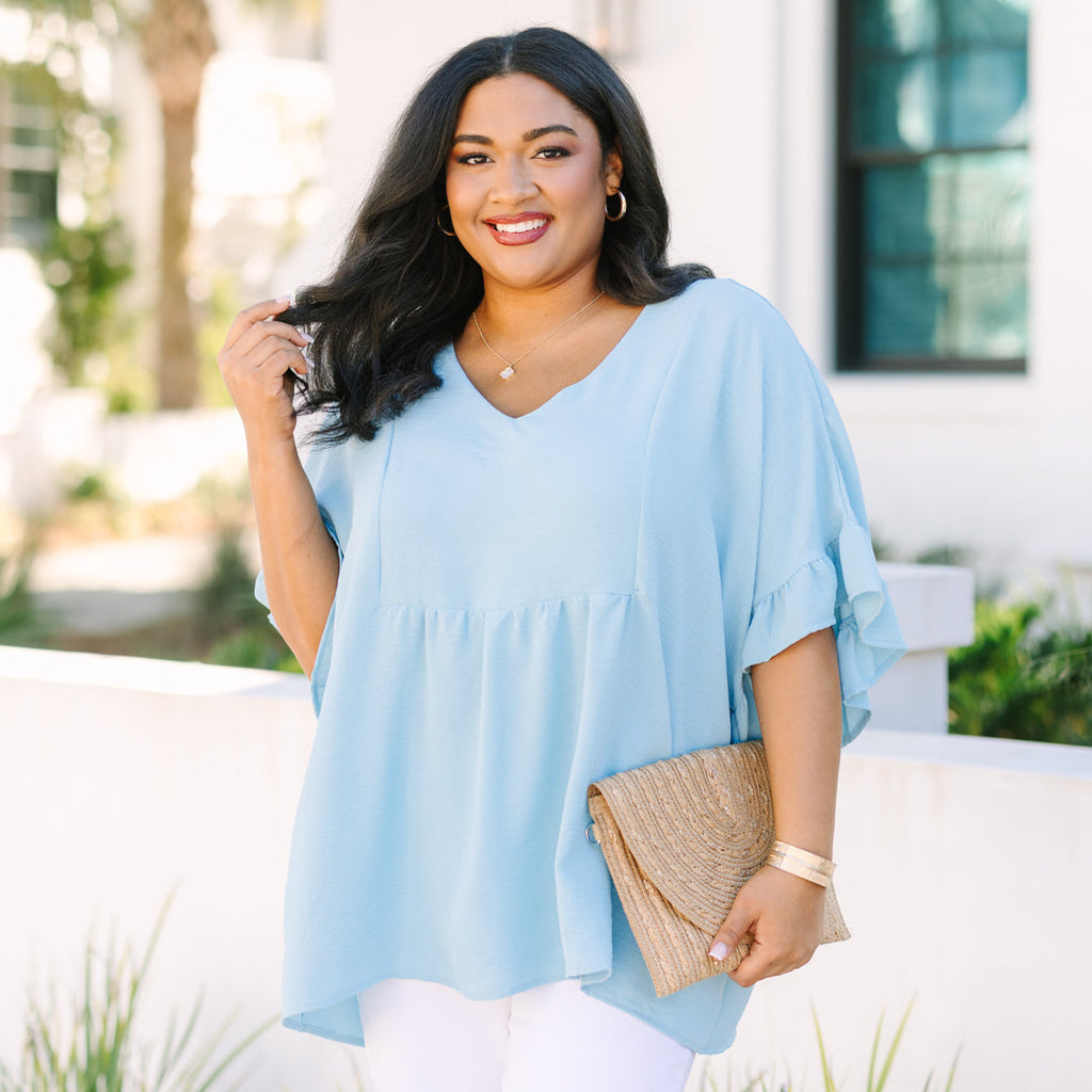 Holding Steady Top, Light Blue