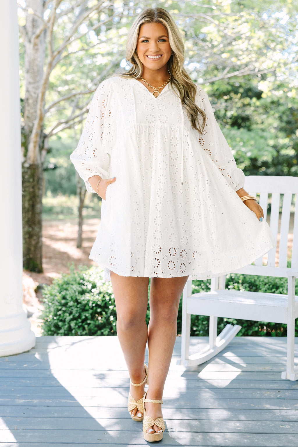 Honey Babe Dress, White