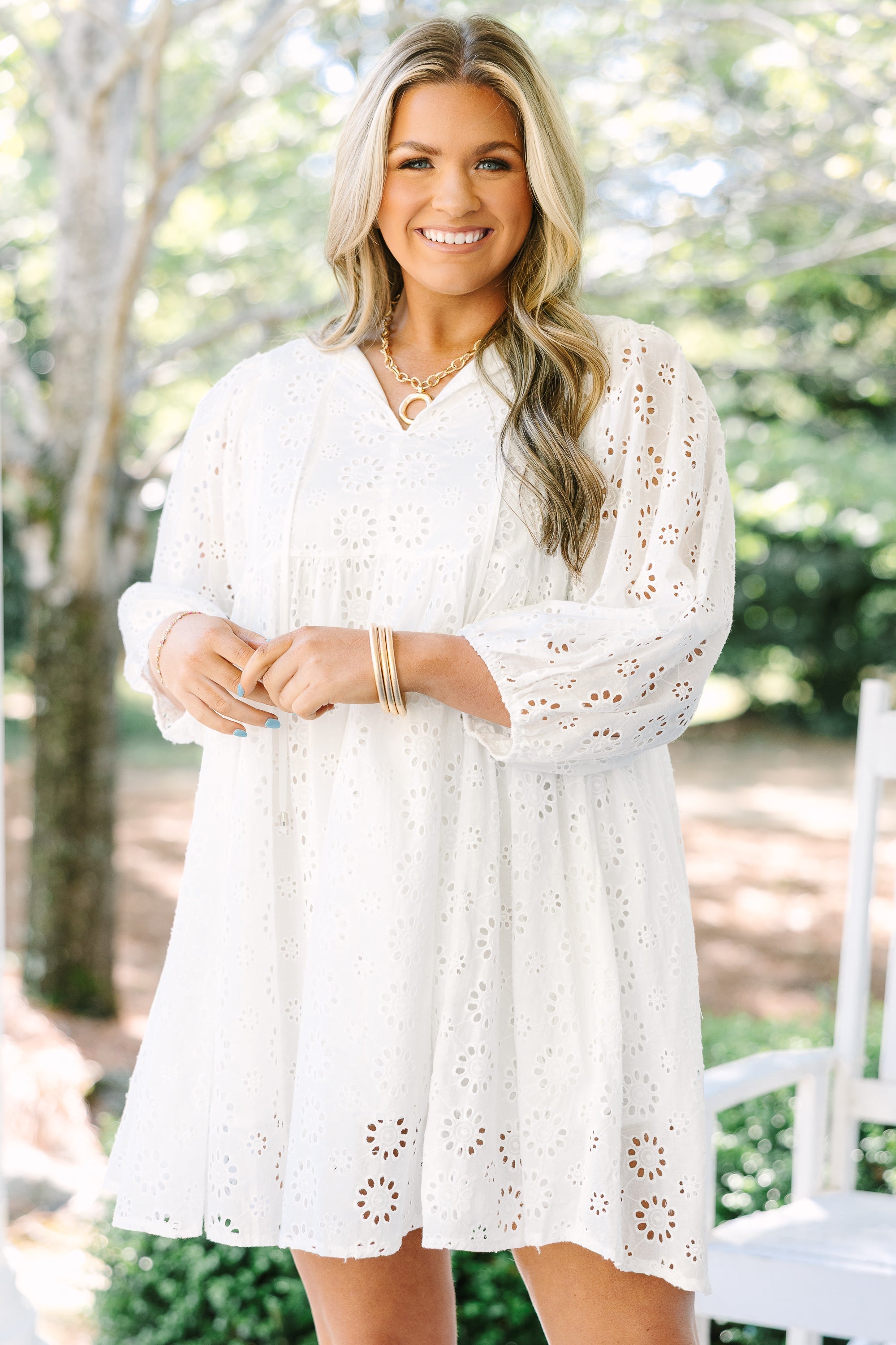 Honey Babe Dress, White