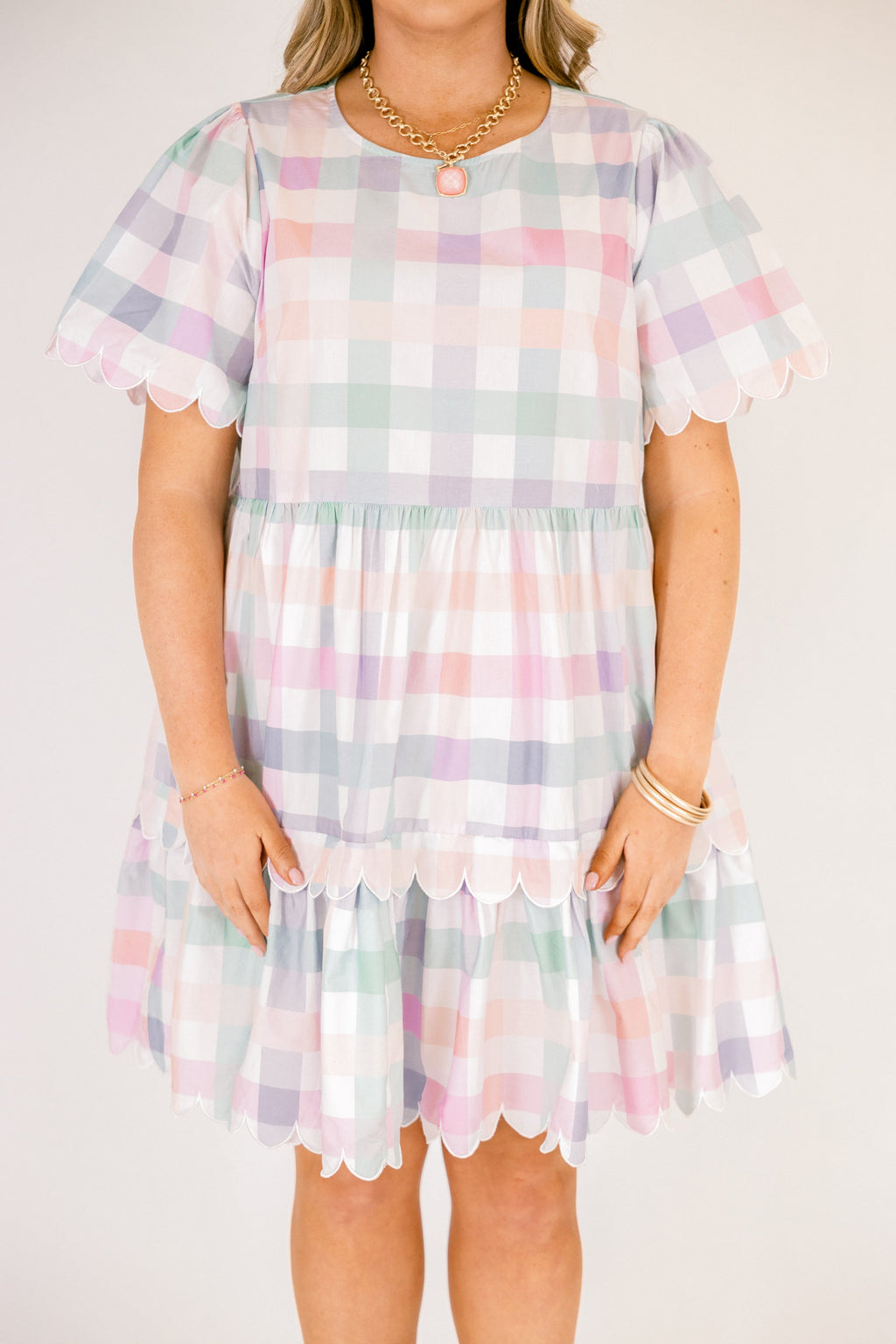 Hummingbird's Haven Dress, Plaid Multi