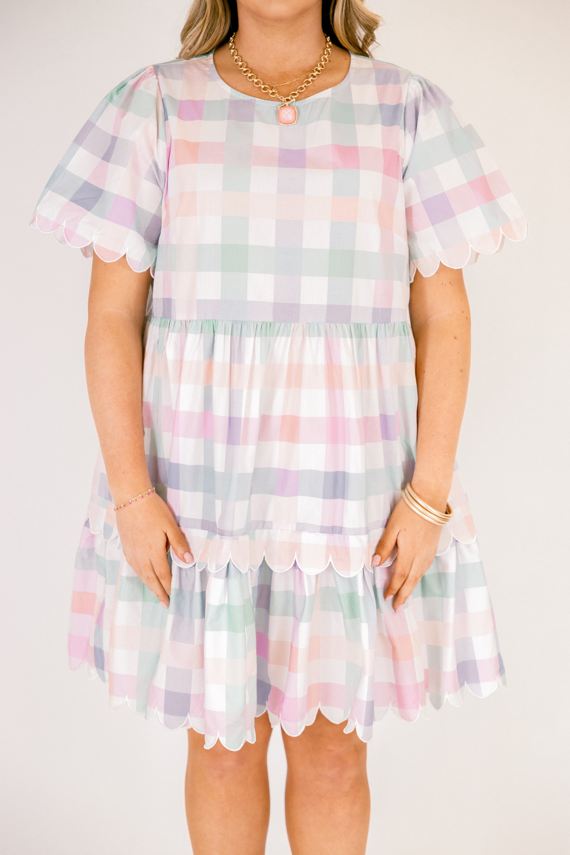 Hummingbird's Haven Dress, Plaid Multi