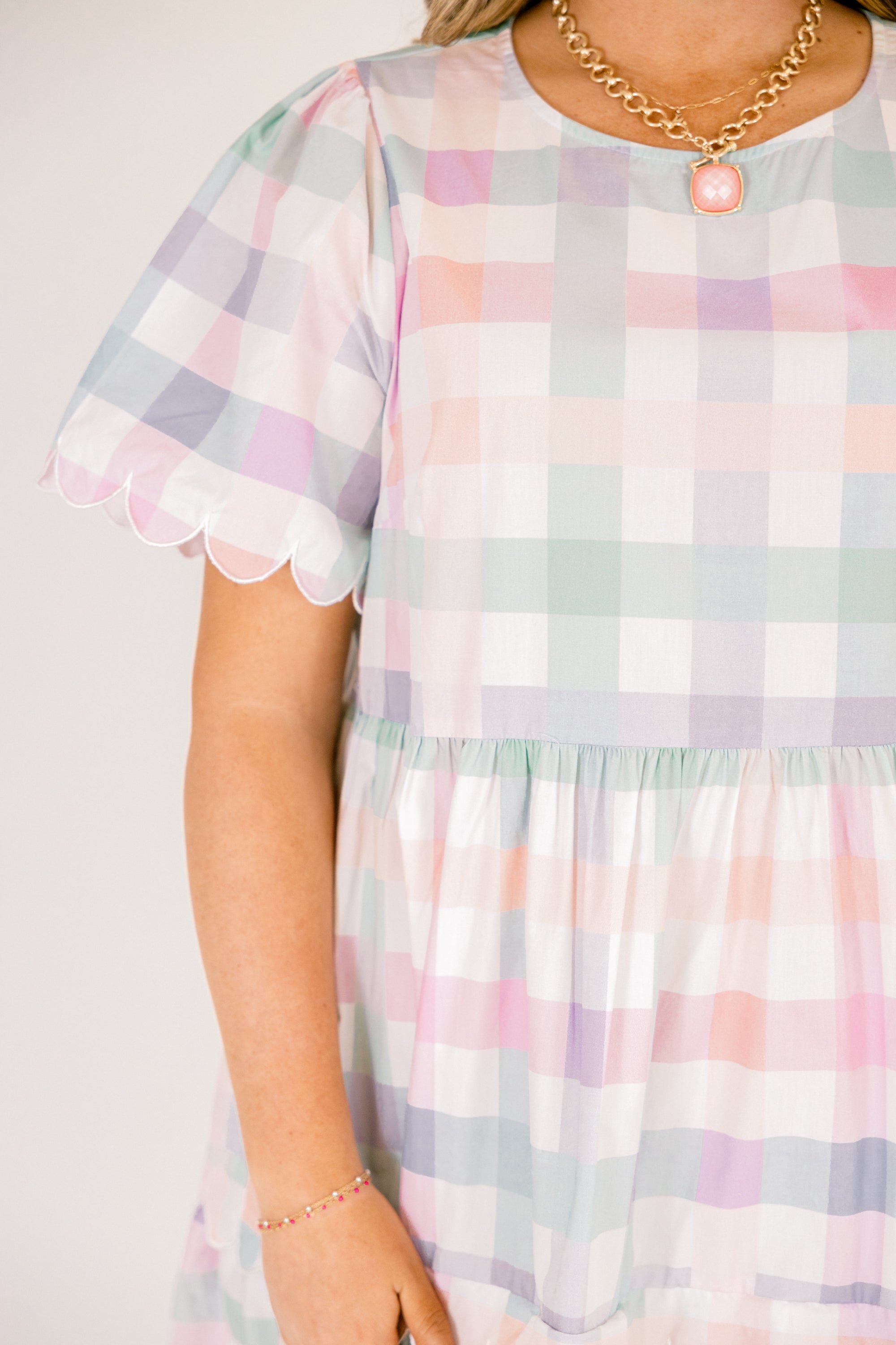 Hummingbird's Haven Dress, Plaid Multi