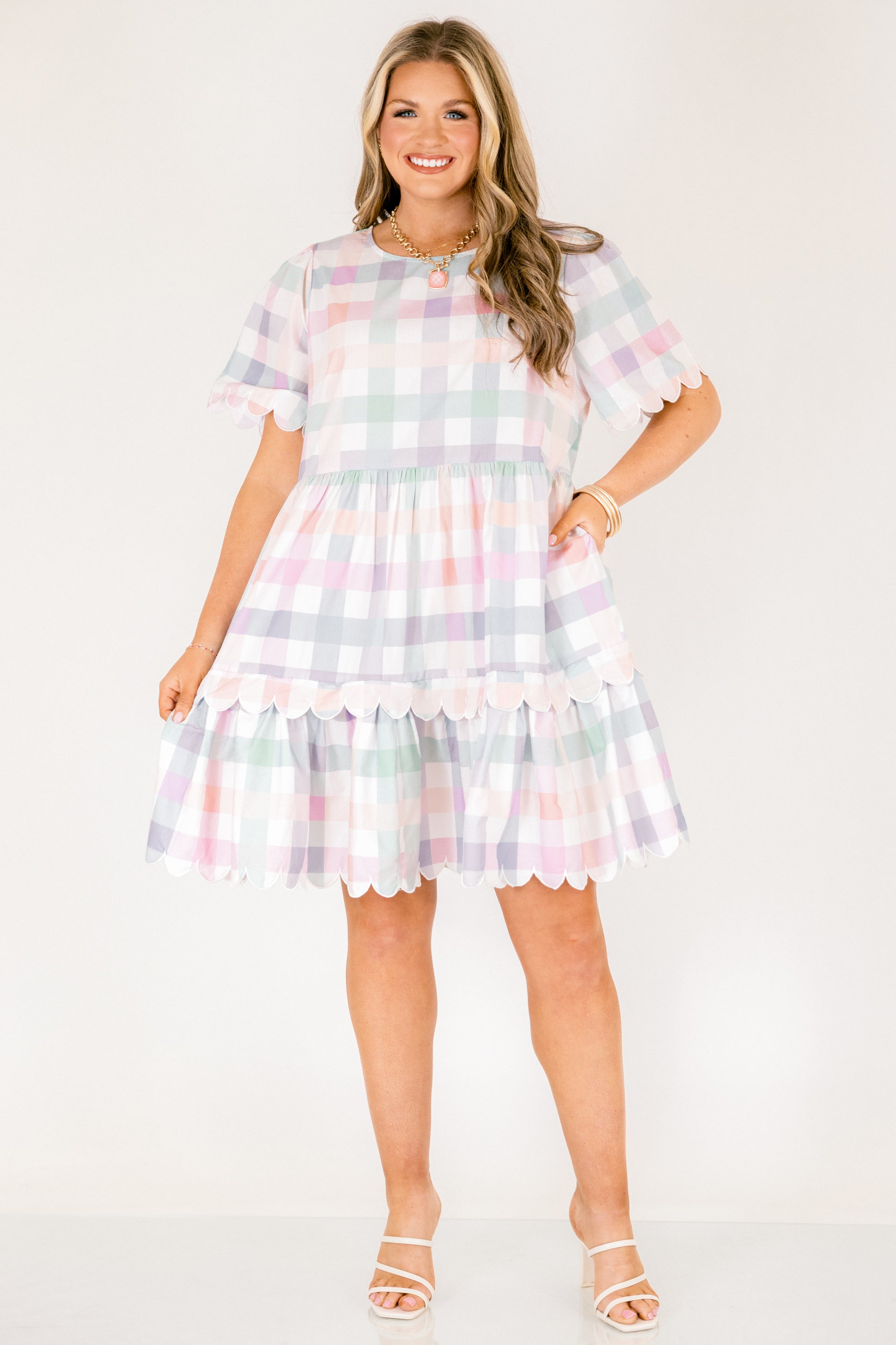 Hummingbird's Haven Dress, Plaid Multi
