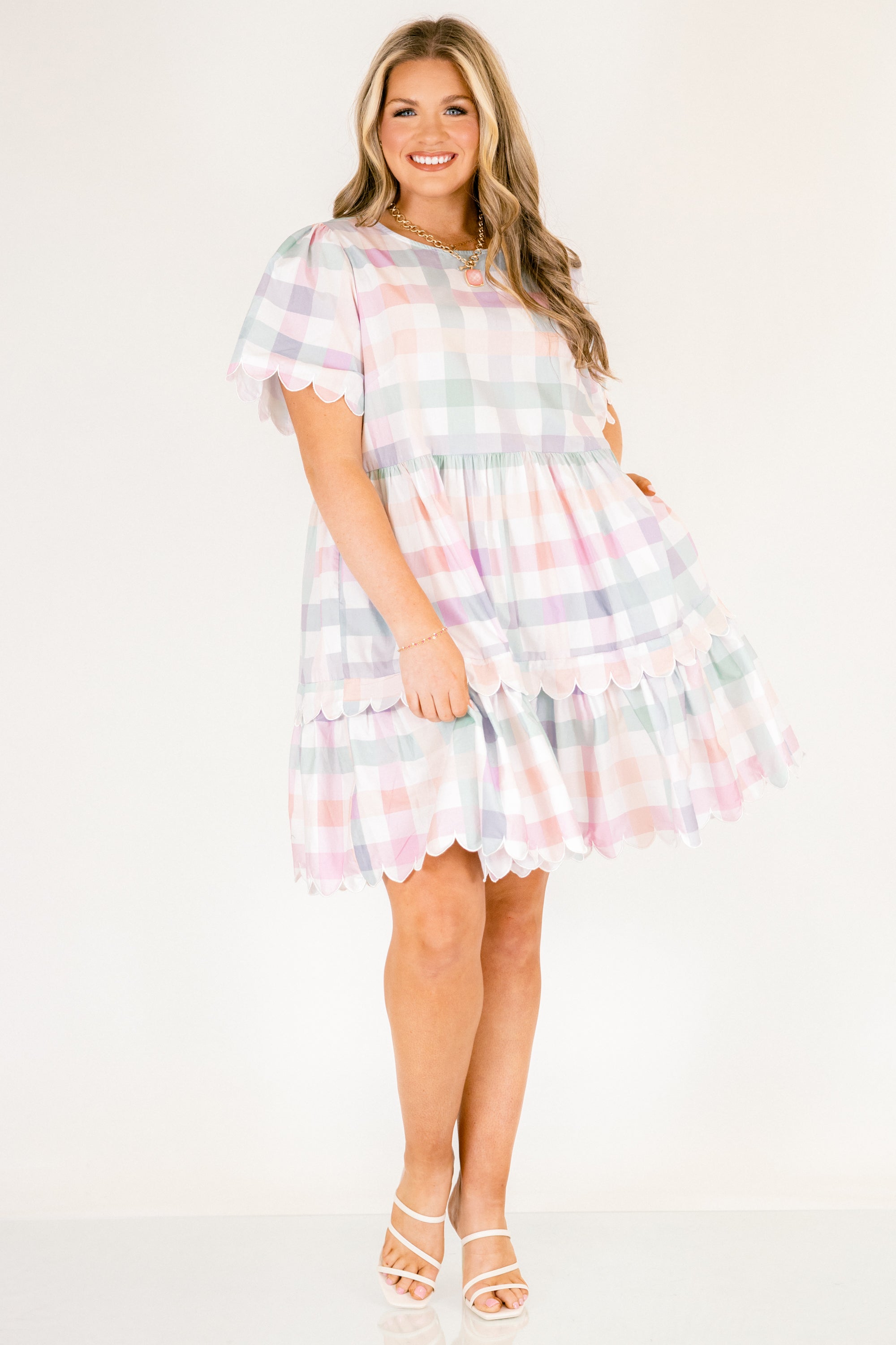 Hummingbird's Haven Dress, Plaid Multi