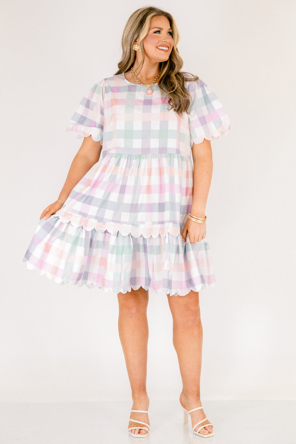 Hummingbird's Haven Dress, Plaid Multi