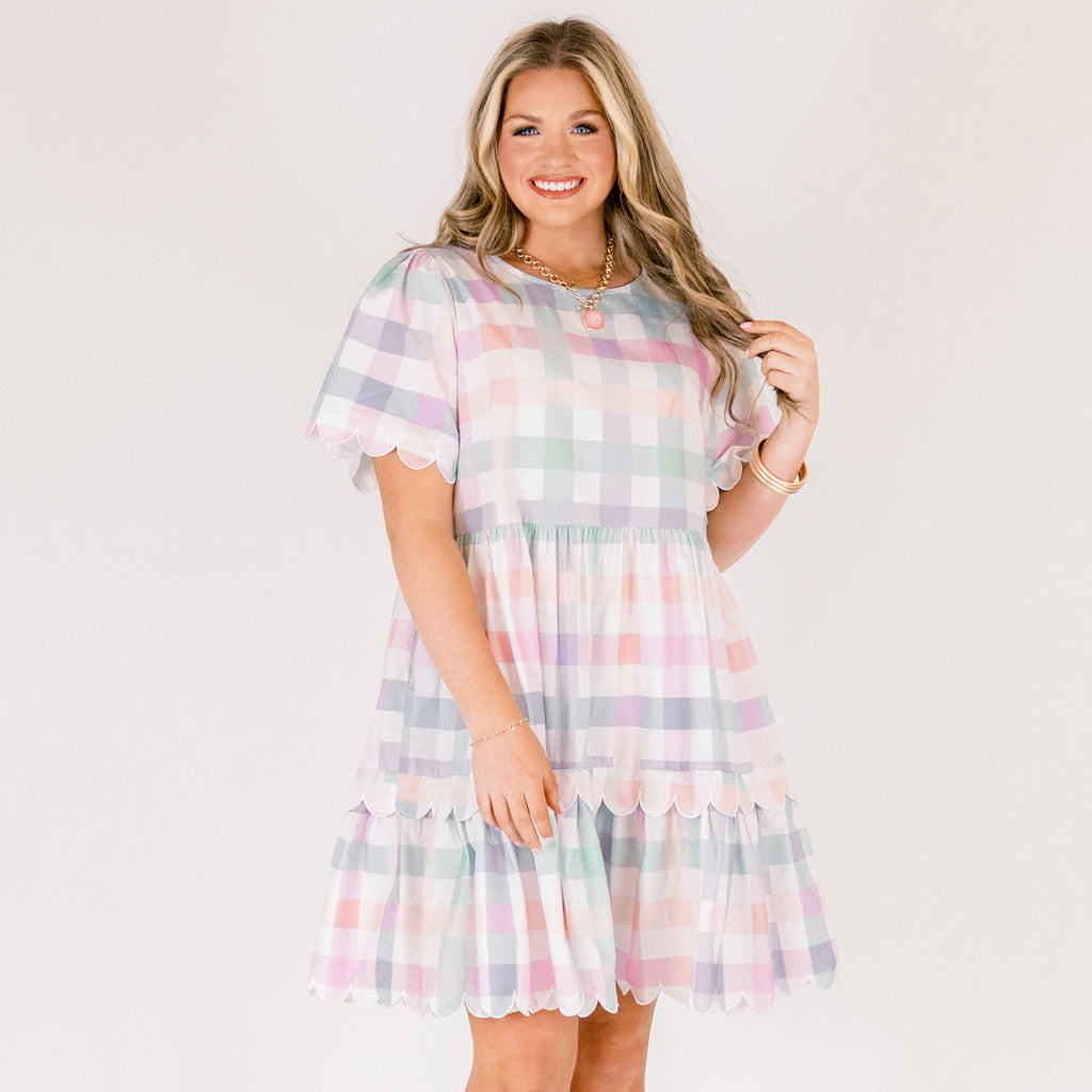 Hummingbird's Haven Dress, Plaid Multi