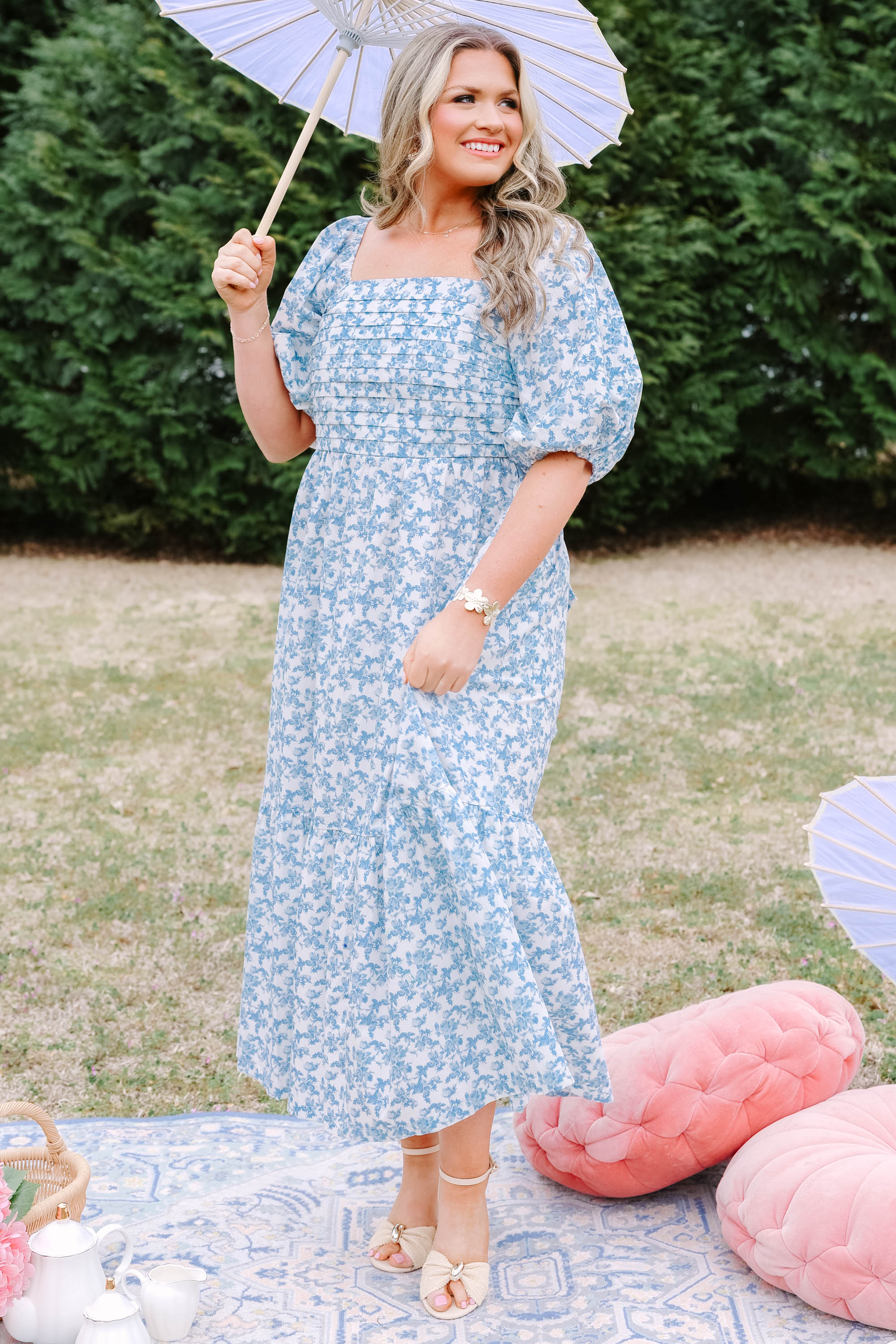 In The Quiet Shade Midi Dress, Blue