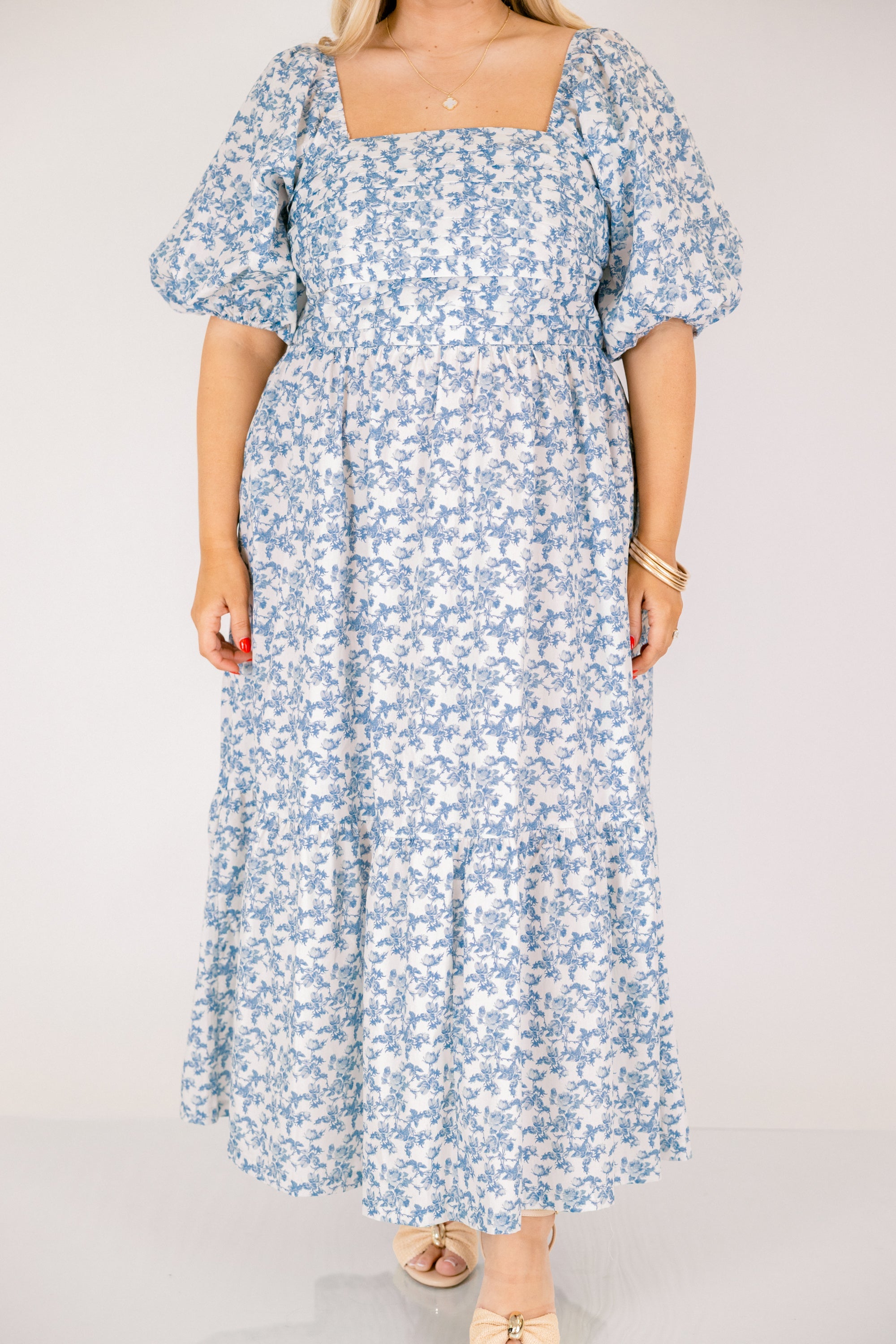 In The Quiet Shade Midi Dress, Blue