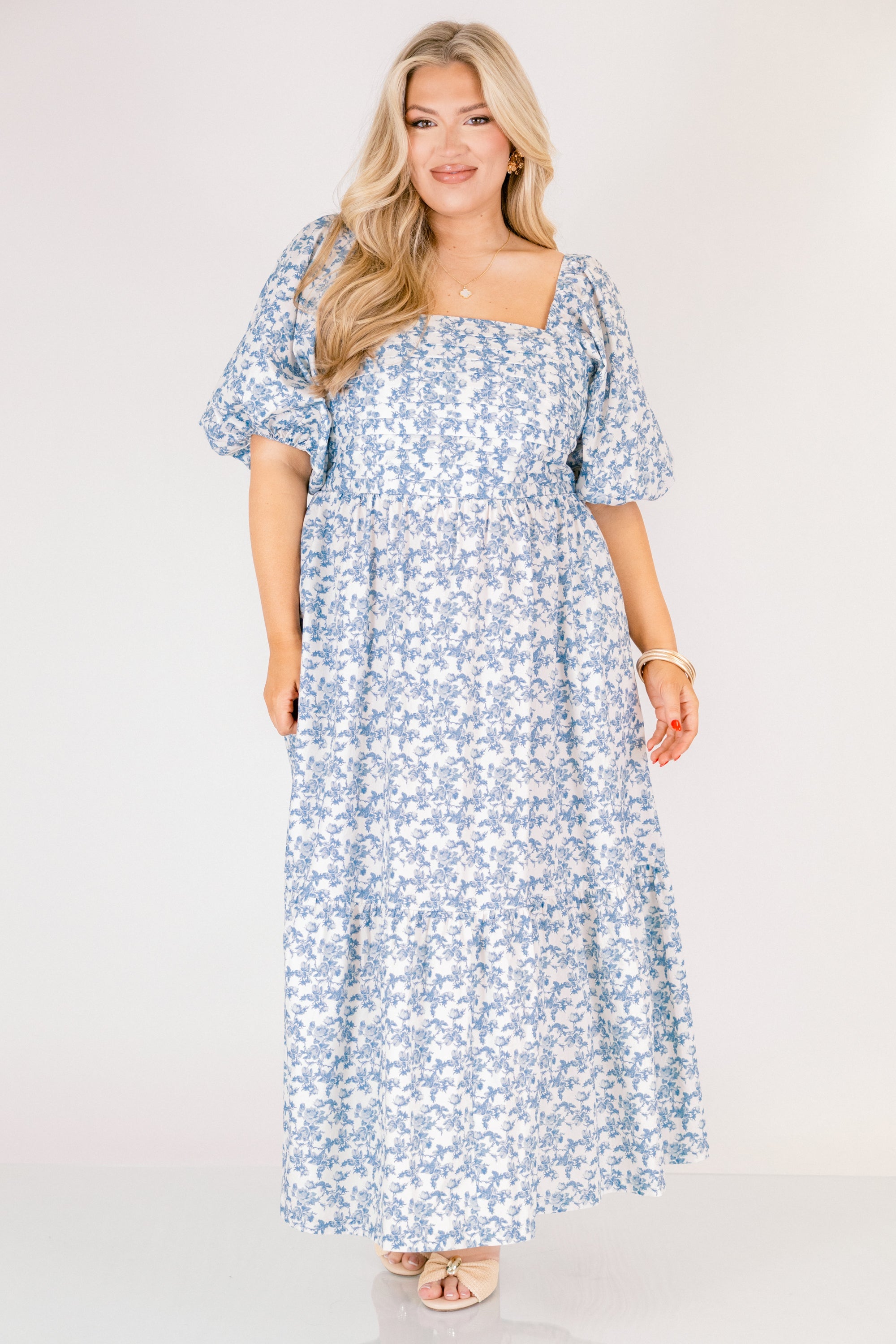 In The Quiet Shade Midi Dress, Blue