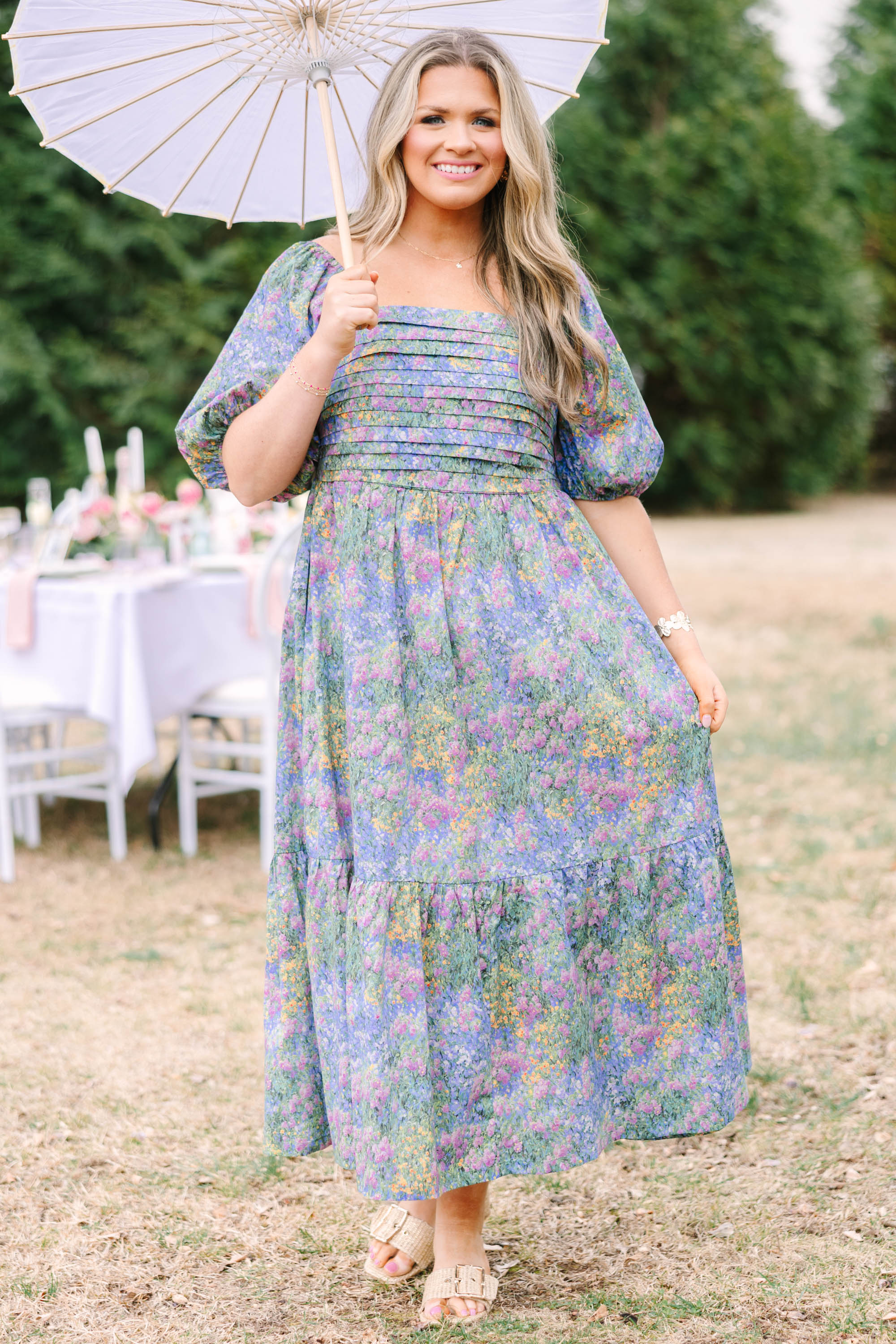 In The Quiet Shade Midi Dress, Floral Mix
