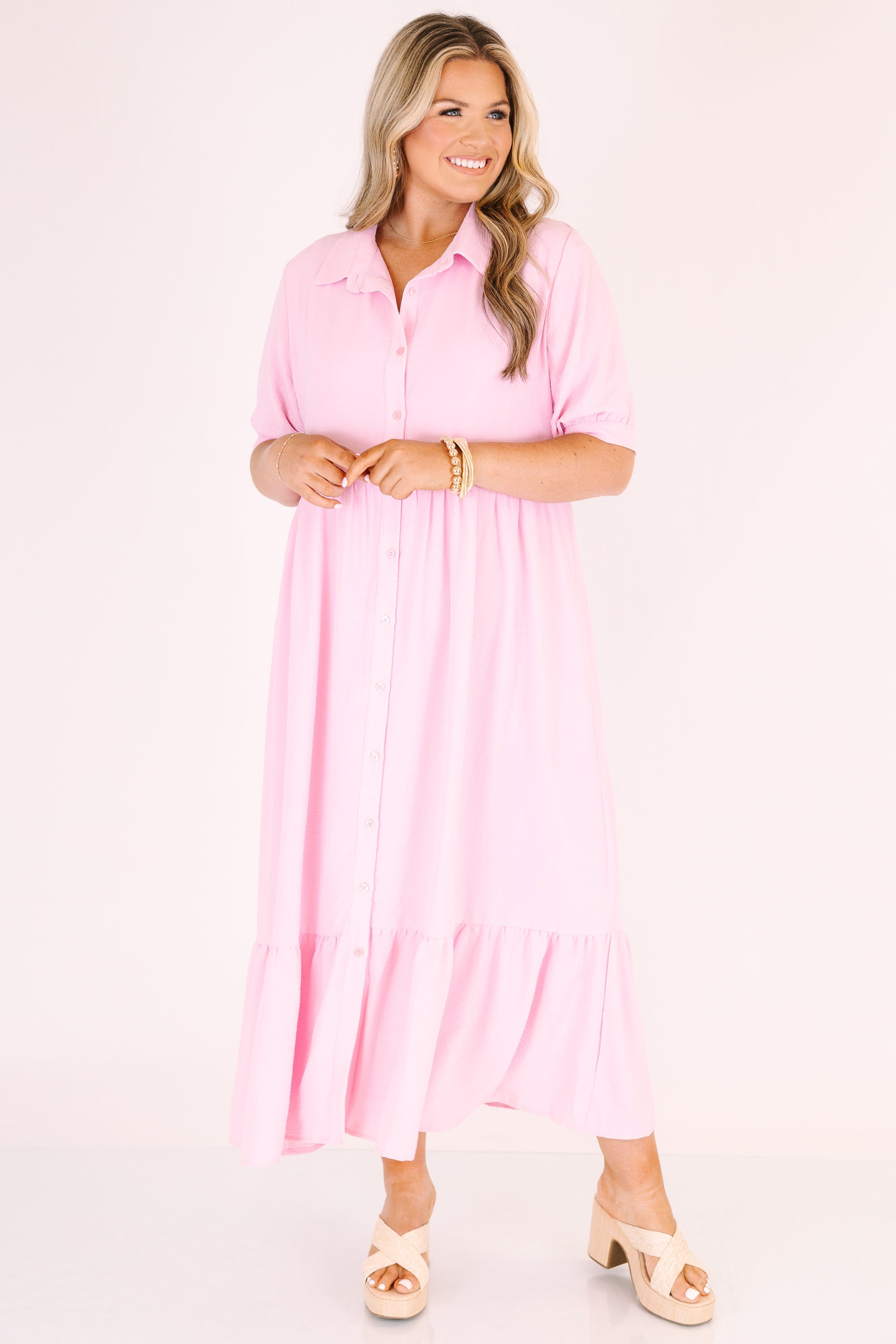 In Your Happy Place Dress, Baby Pink