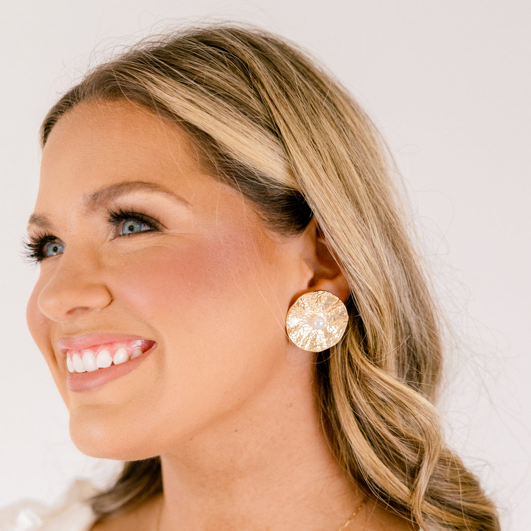 Island Bloom Earrings, Gold