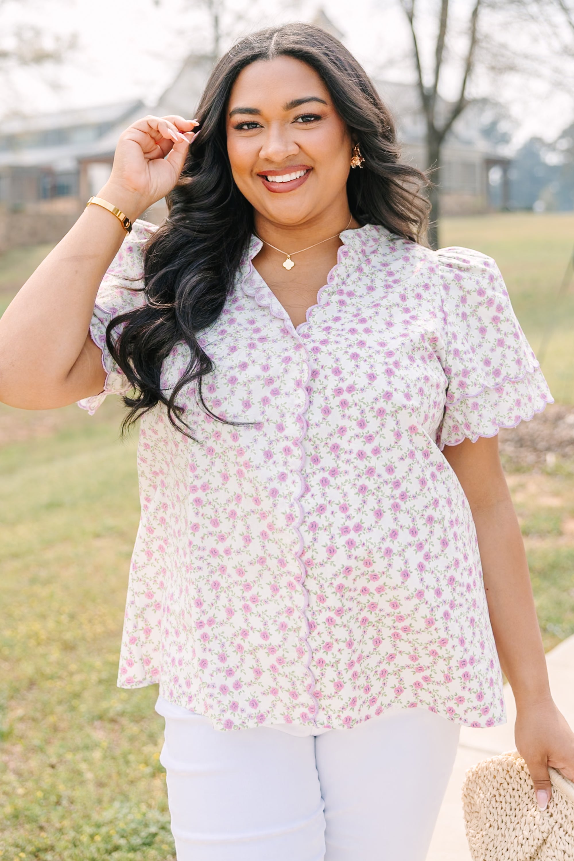 Joy In the Journey Top, Purple Floral