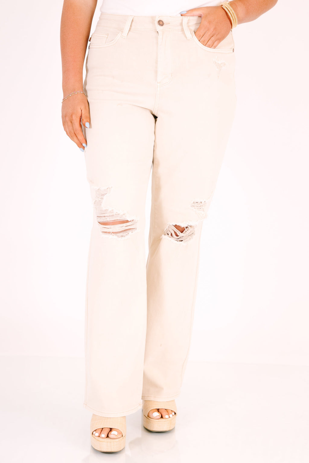 Judy Blue: Never Stressed Jeans, Bone