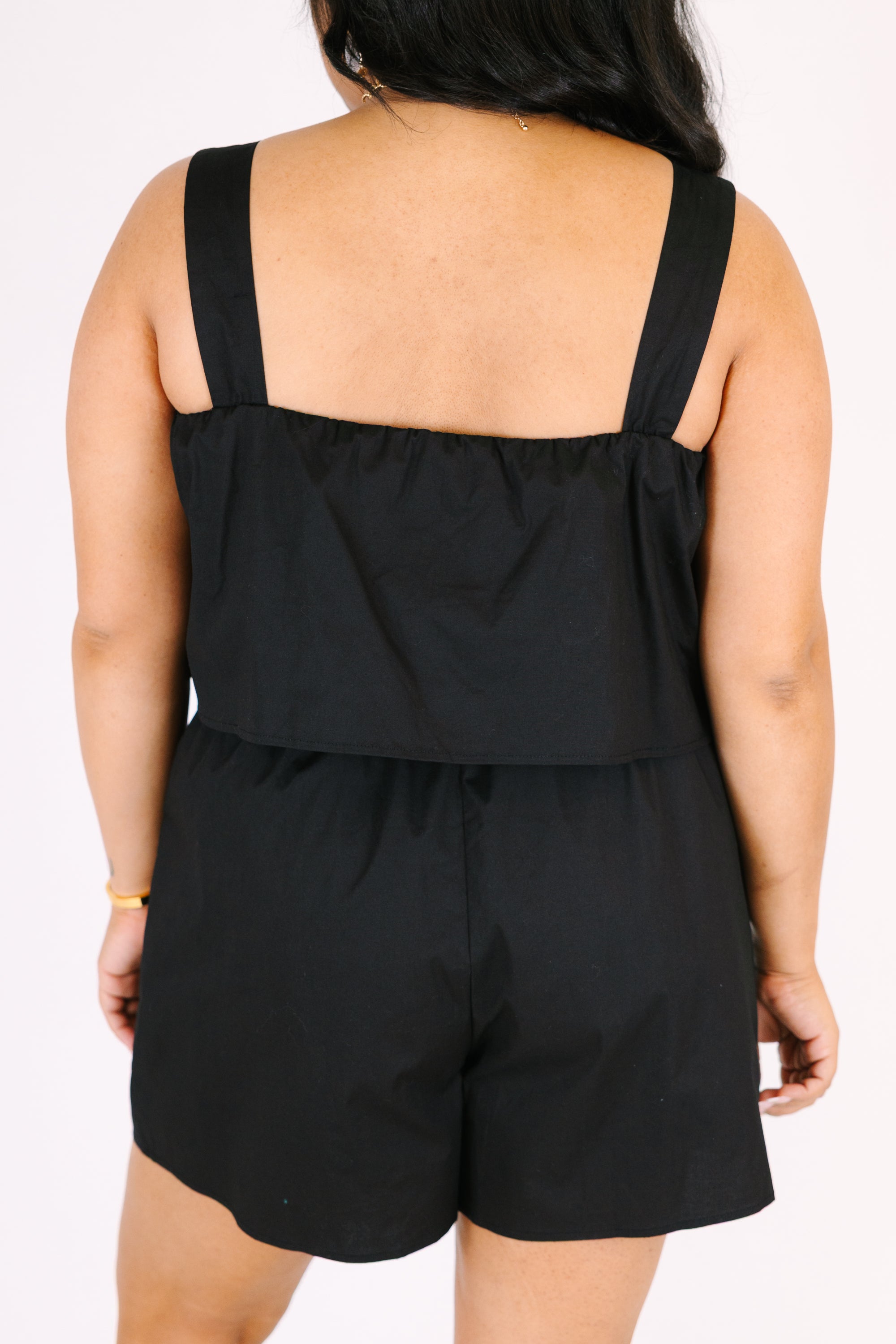 Just Like We Planned Romper, Black