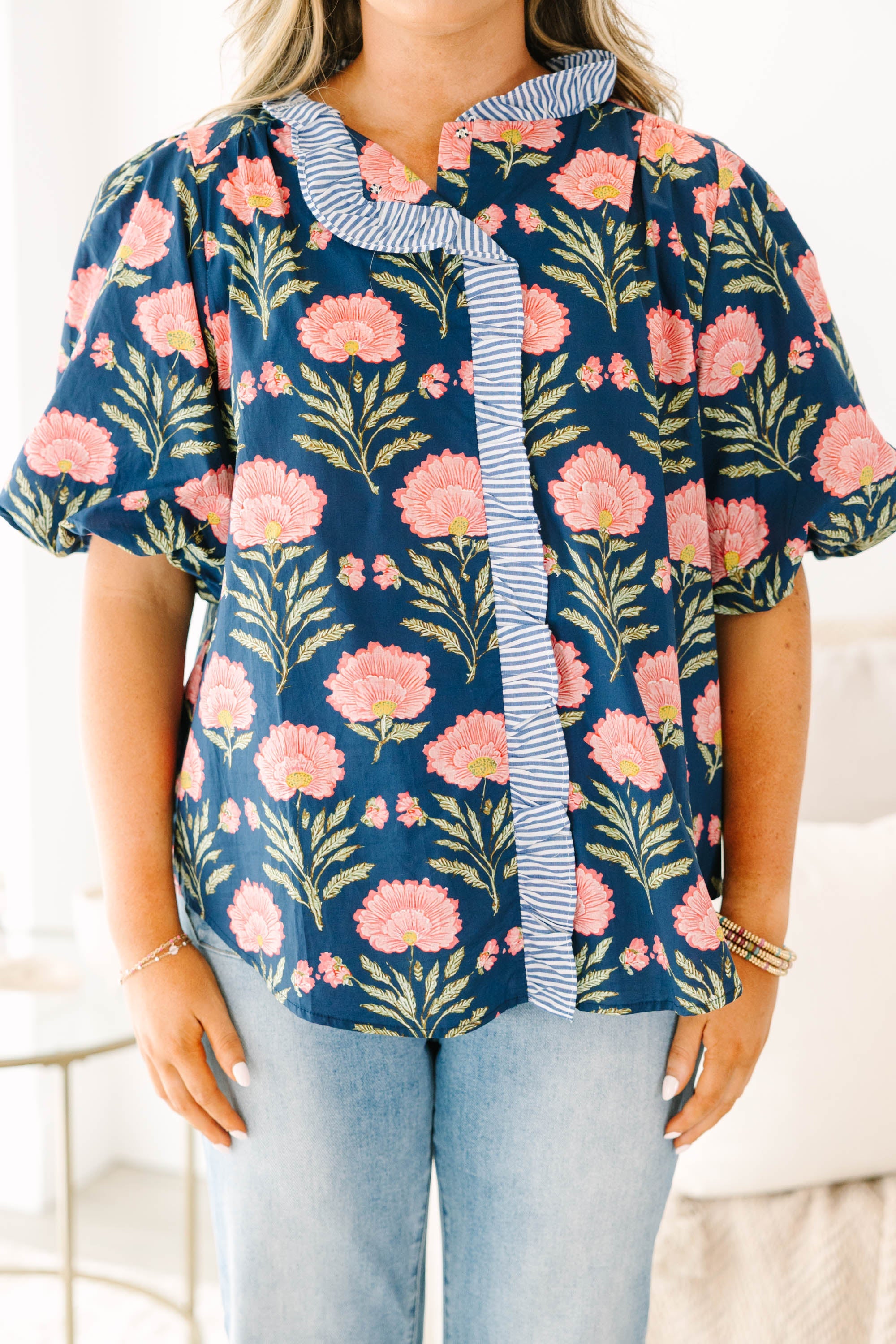 Kept Promises Top, Navy
