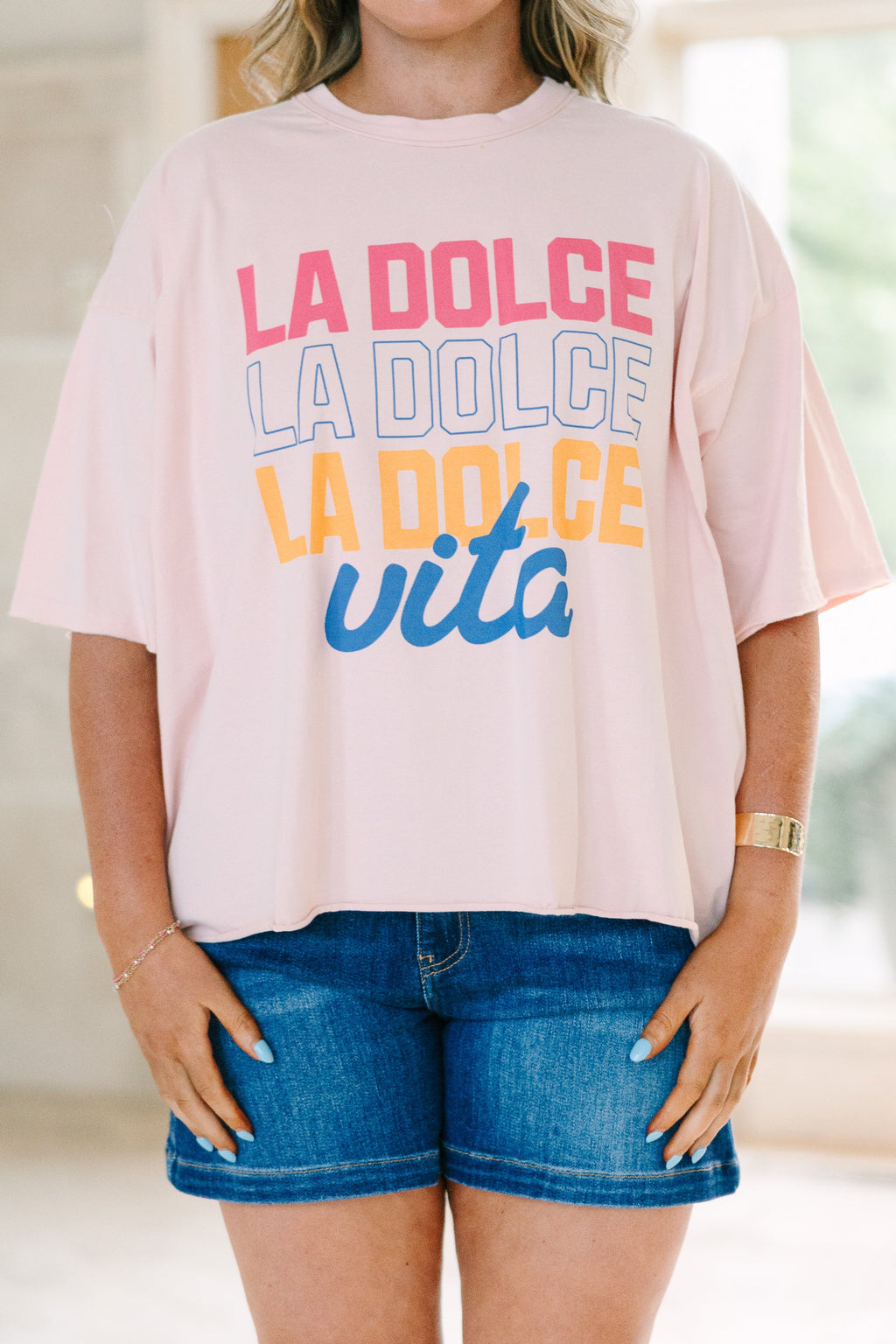 La Dolce Vita Baby Vintage Wash Tee, Blush Pink