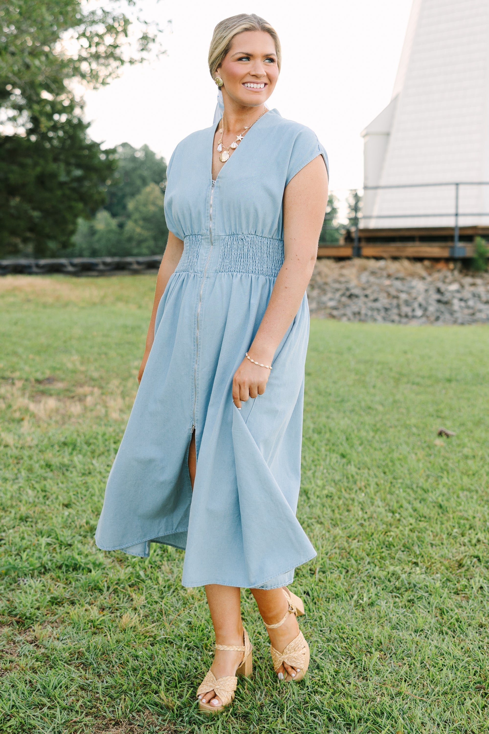 Late Night Skies Dress, Denim