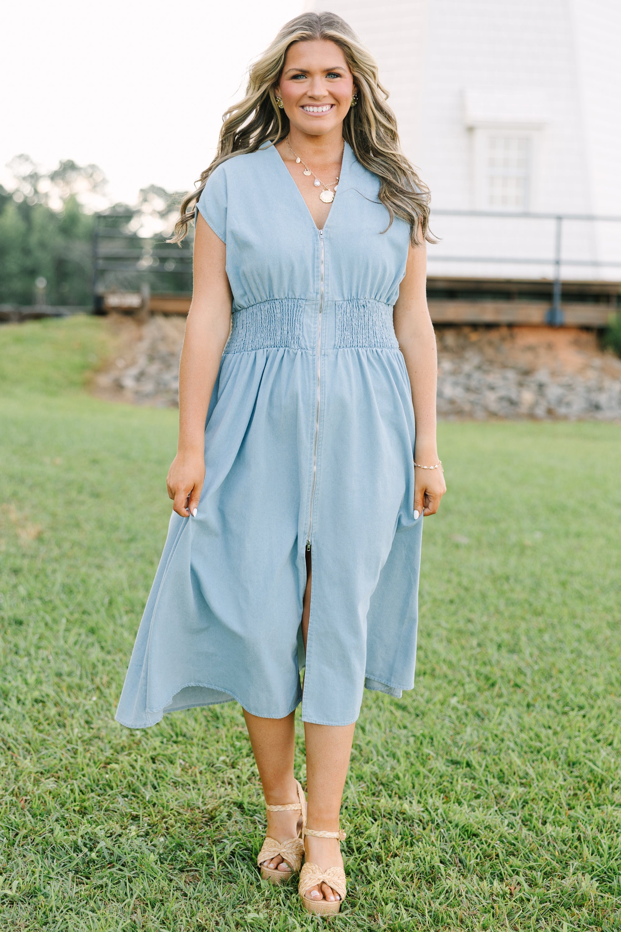 Late Night Skies Dress, Denim