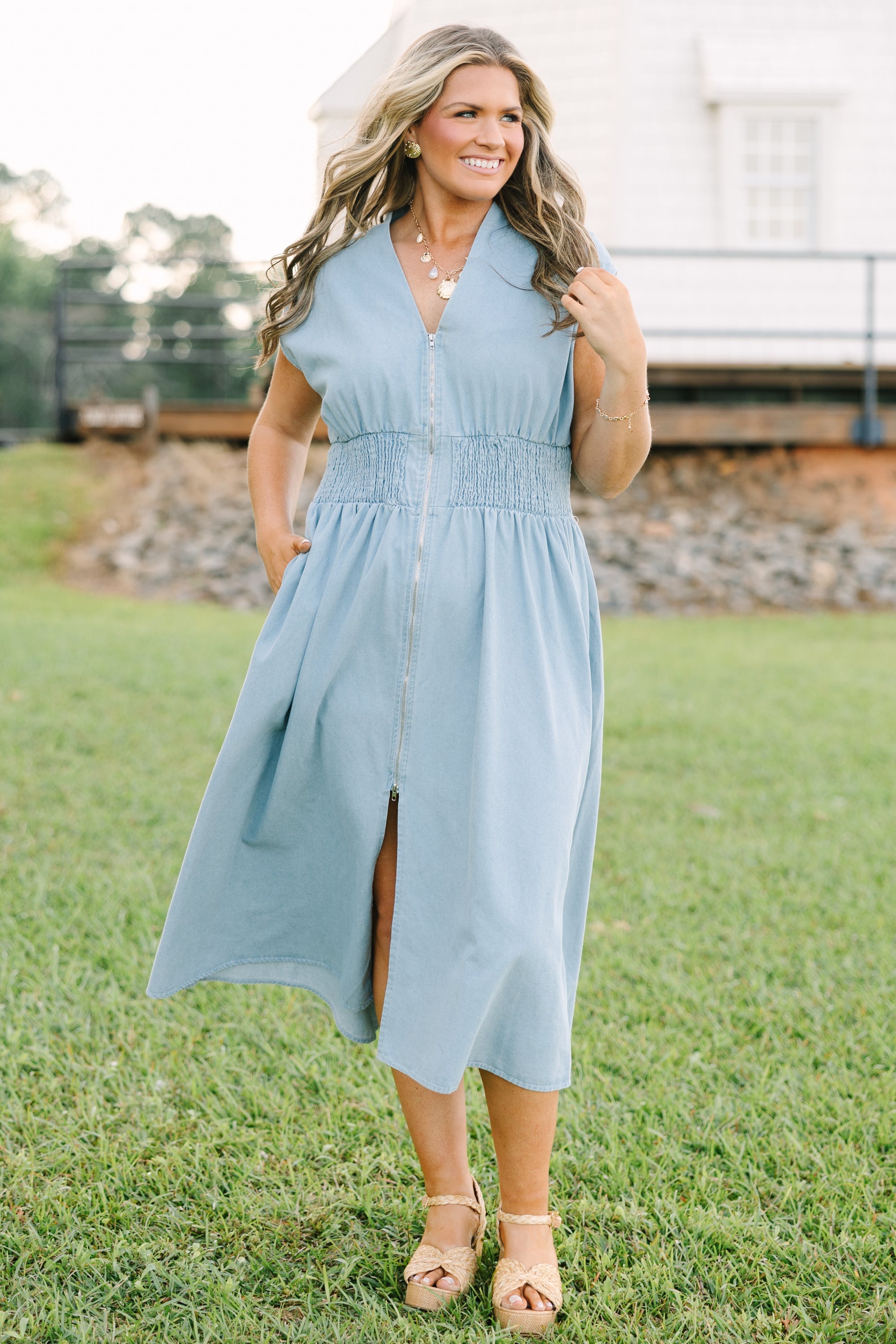 Late Night Skies Dress, Denim