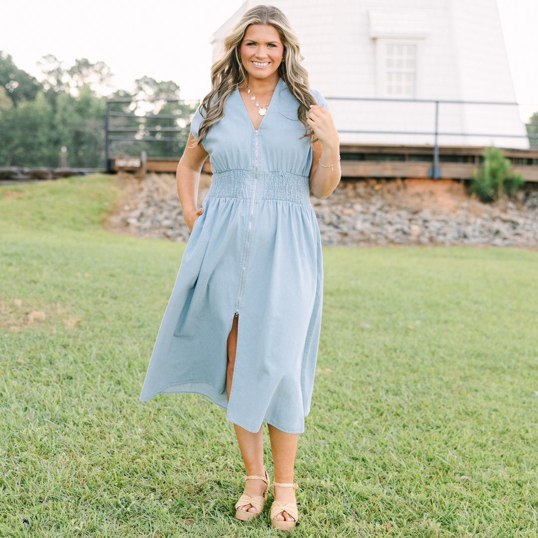 Late Night Skies Dress, Denim