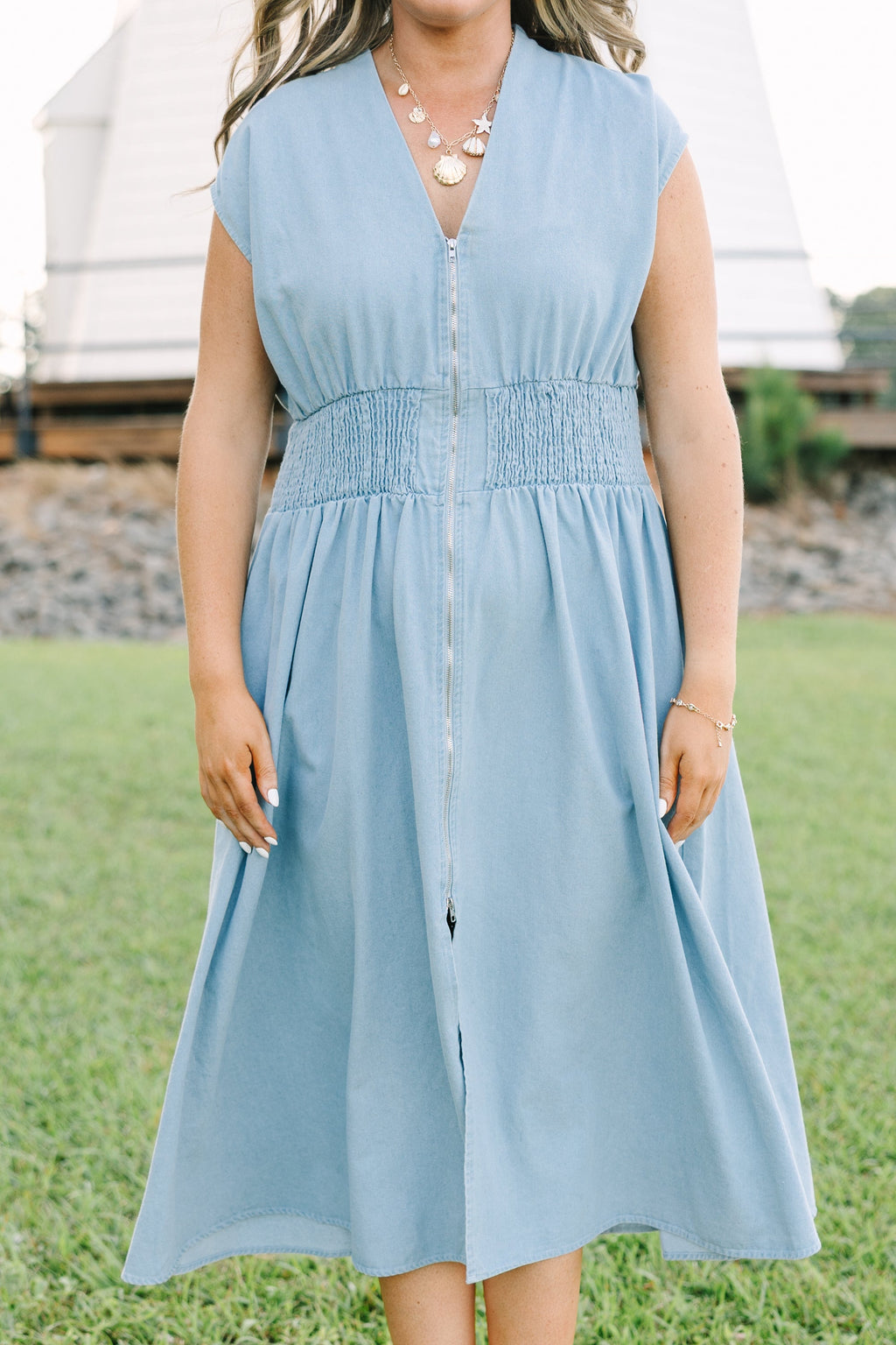 Late Night Skies Dress, Denim