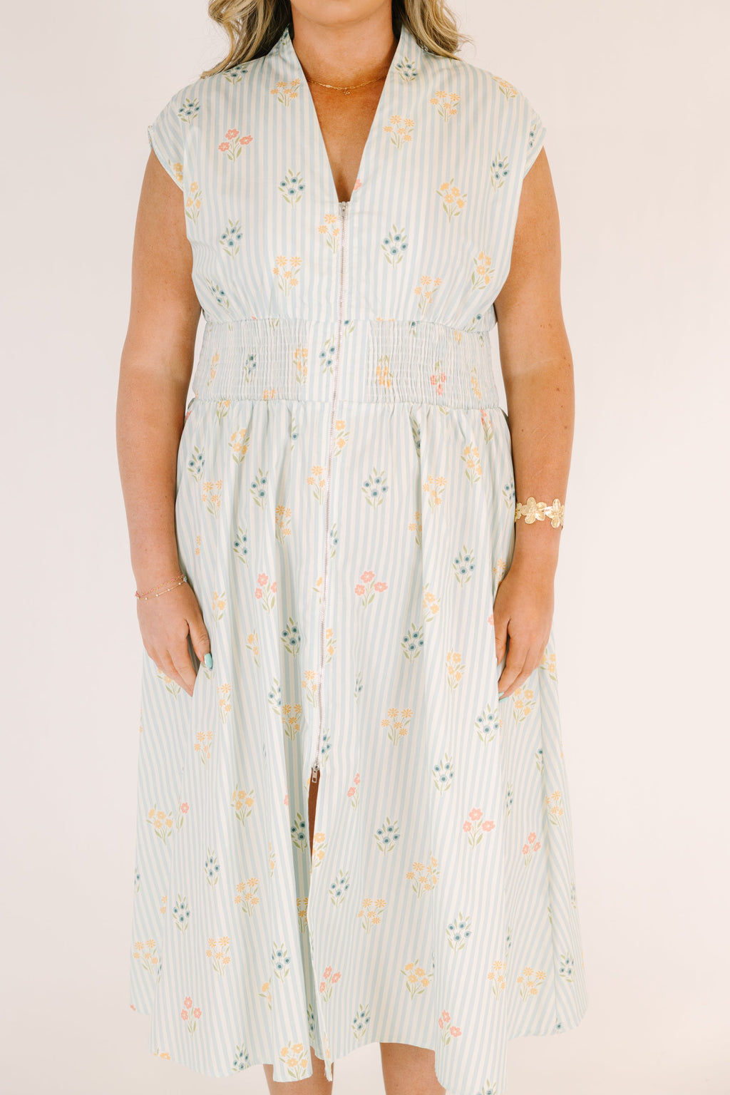 Late Night Skies Dress, Light Blue Mix