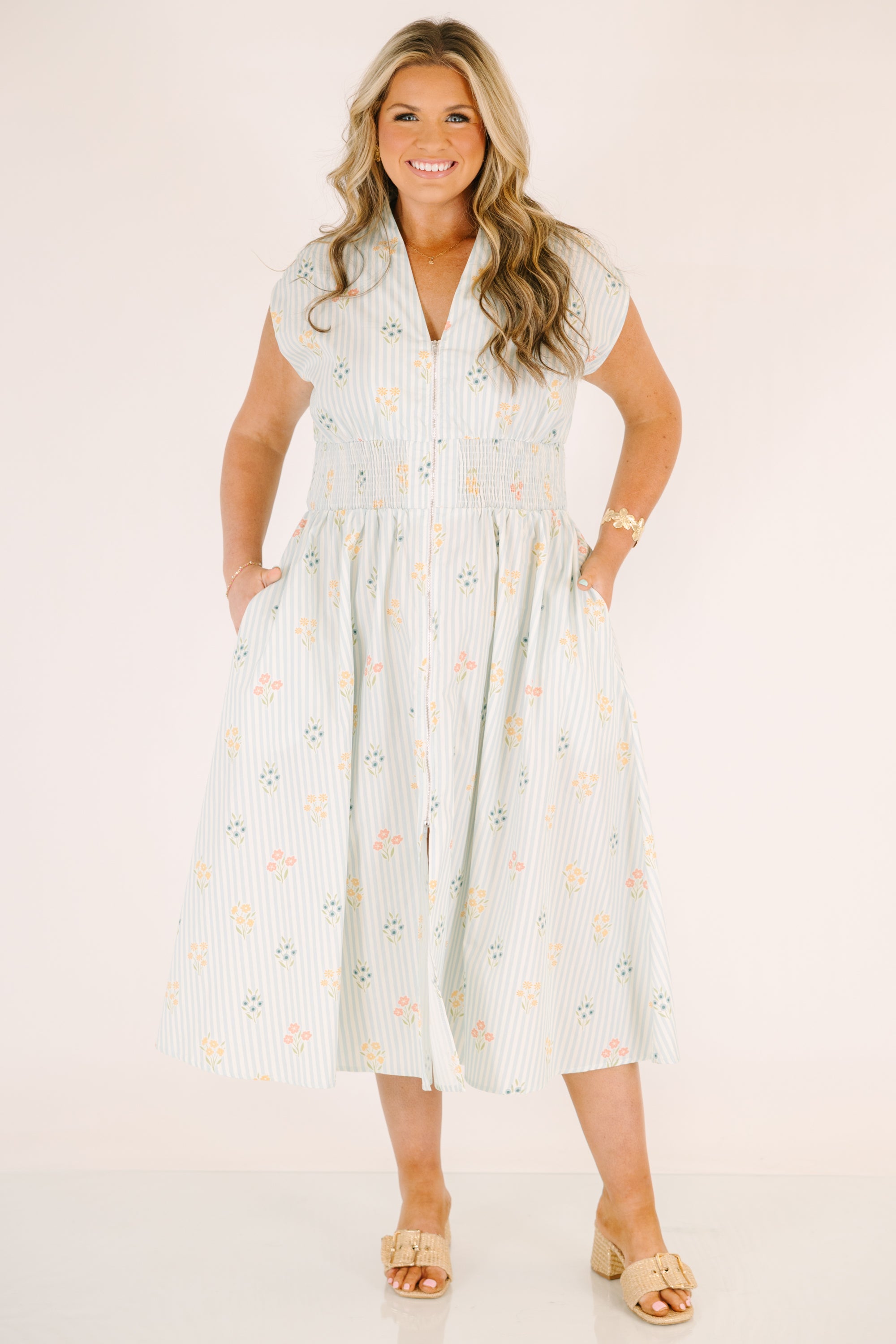 Late Night Skies Dress, Light Blue Mix